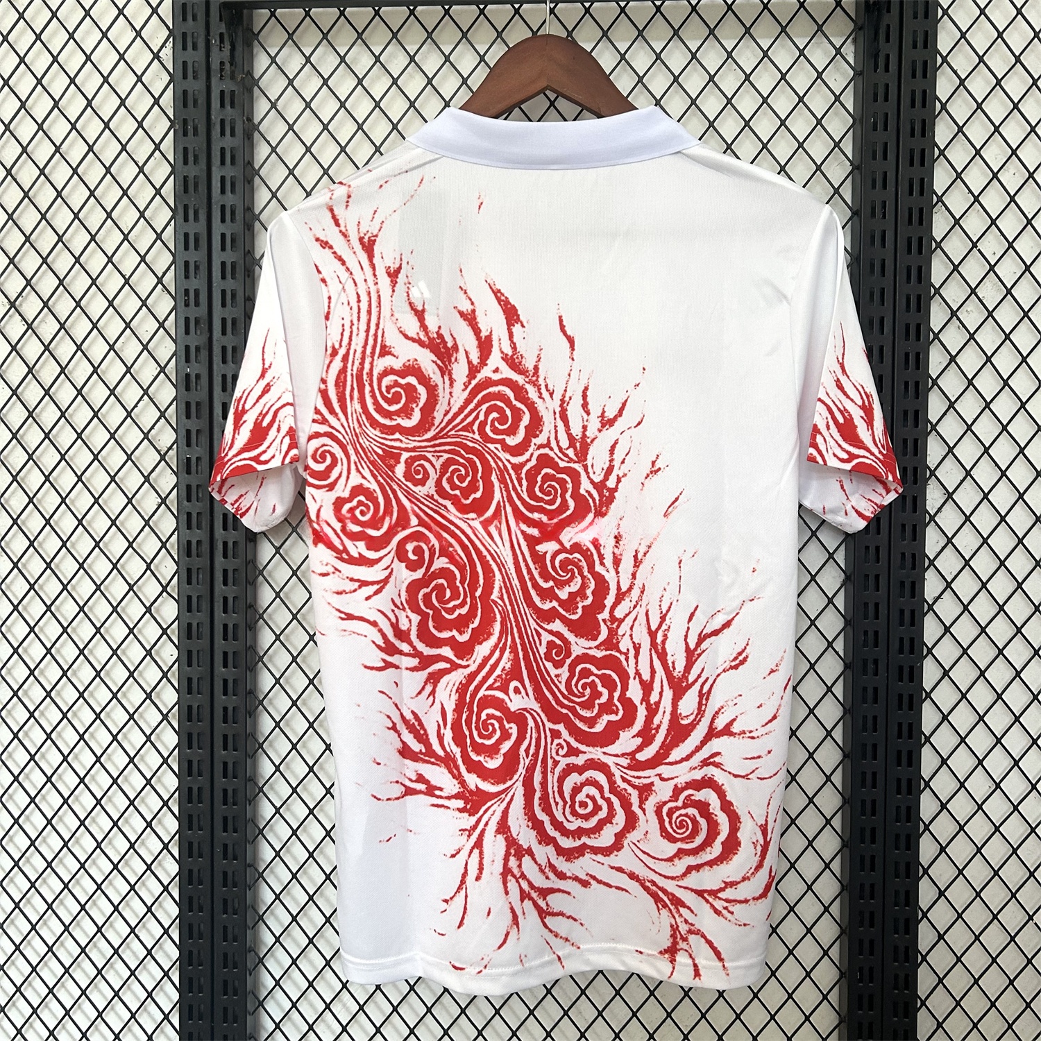 Japan 25-26 Y3 Red Auspicious Cloud Pattern White Jersey - Fans Version - UnitedFutballJersey
