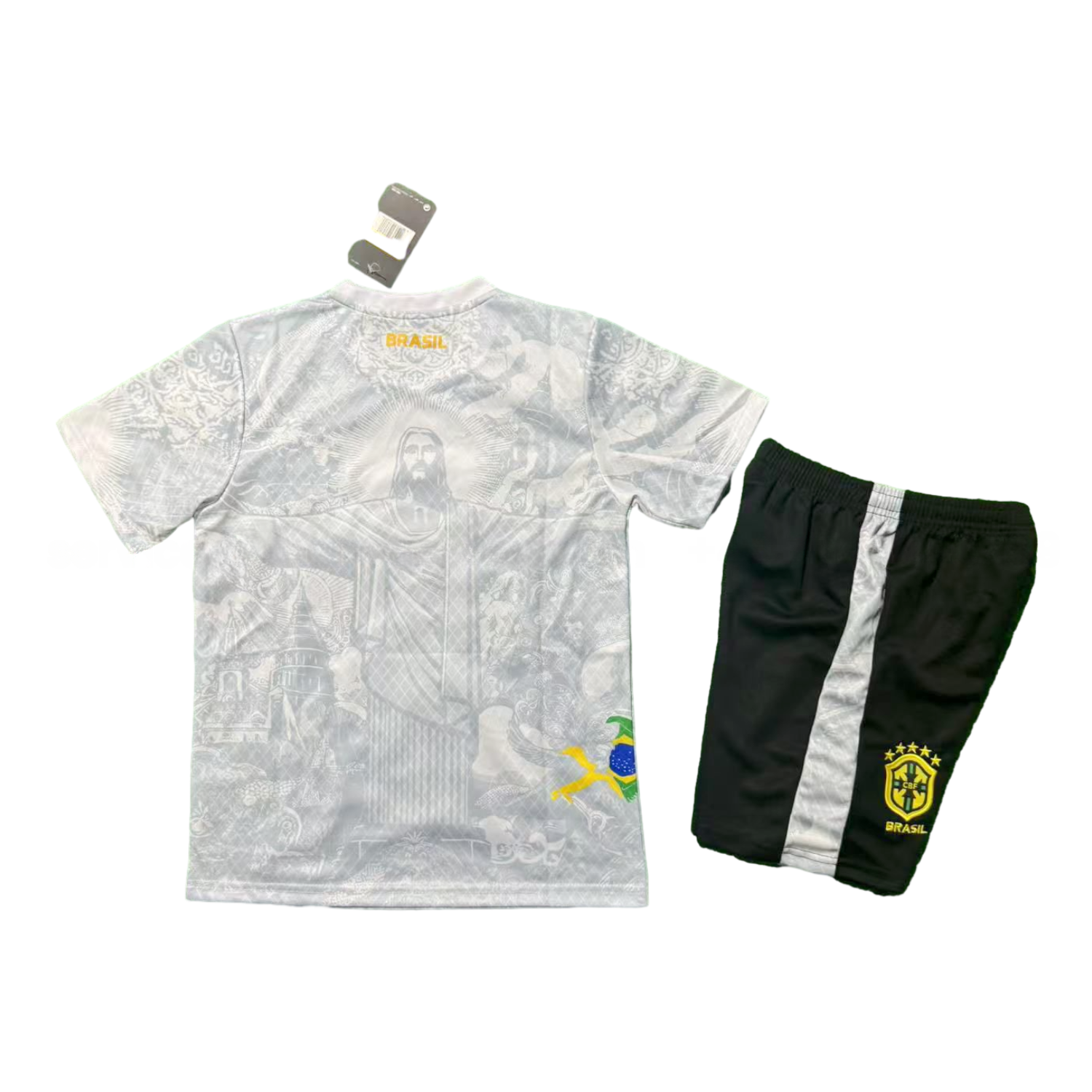 Brazil 25-26 Jesus White Special Kids Kit - UnitedFutballJersey