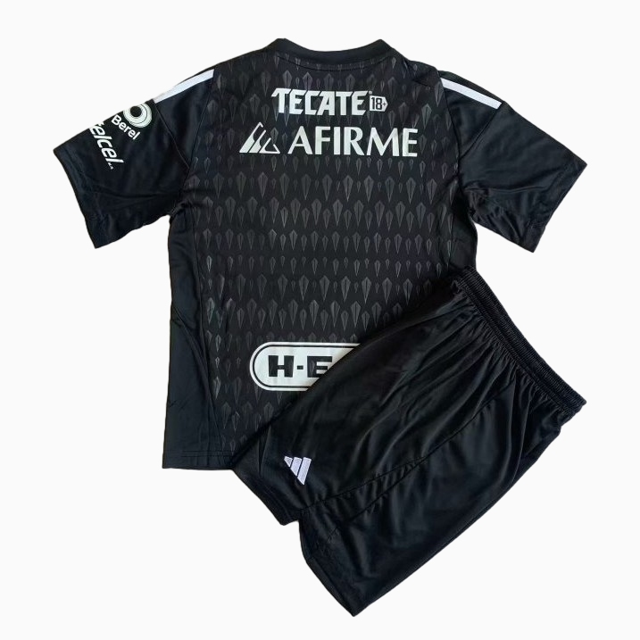 Tigres UANL 23-24 Black Goalkeeper Kids Kit - UnitedFutballJersey
