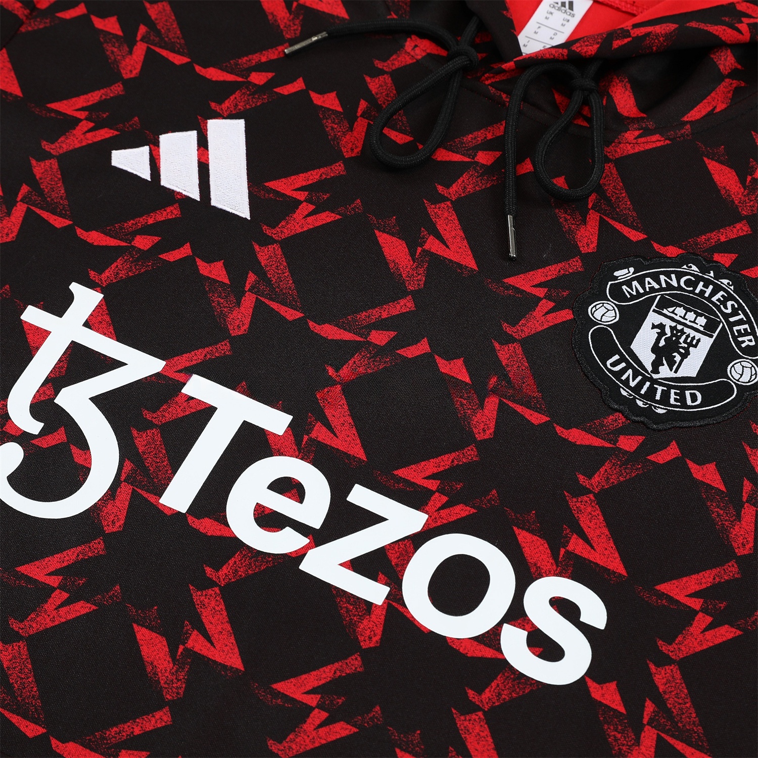 Manchester United 24-25 Pre-Match Home Traning Hoodie Set - Red Top and Black Pants - UnitedFutballJersey