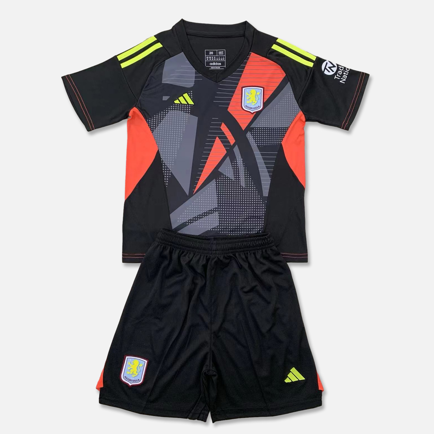 Aston Villa 24-25 Black Goalkeeper Kids Kit - UnitedFutballJersey