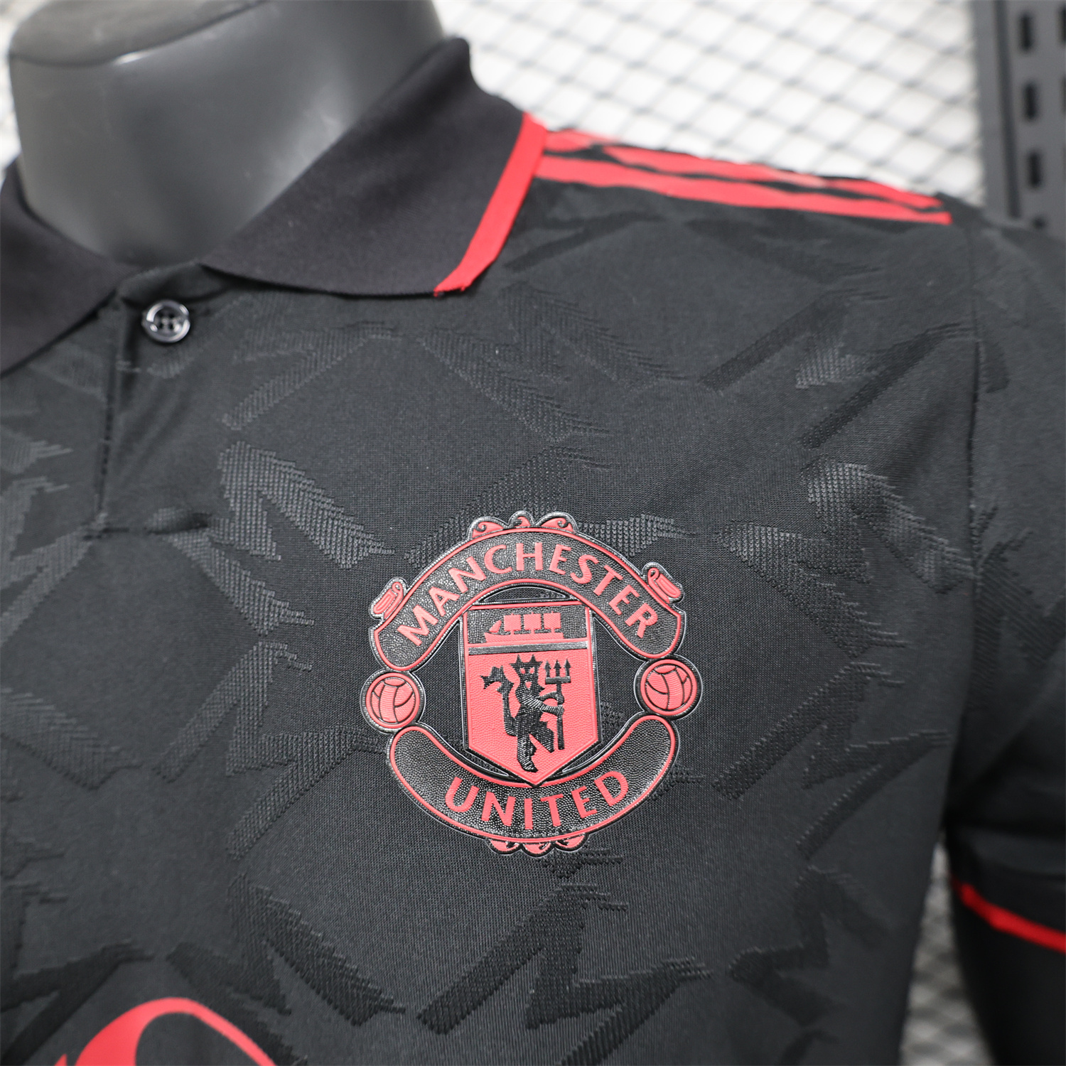 Manchester United 24-25 Black POLO Jersey - Player Version - UnitedFutballJersey