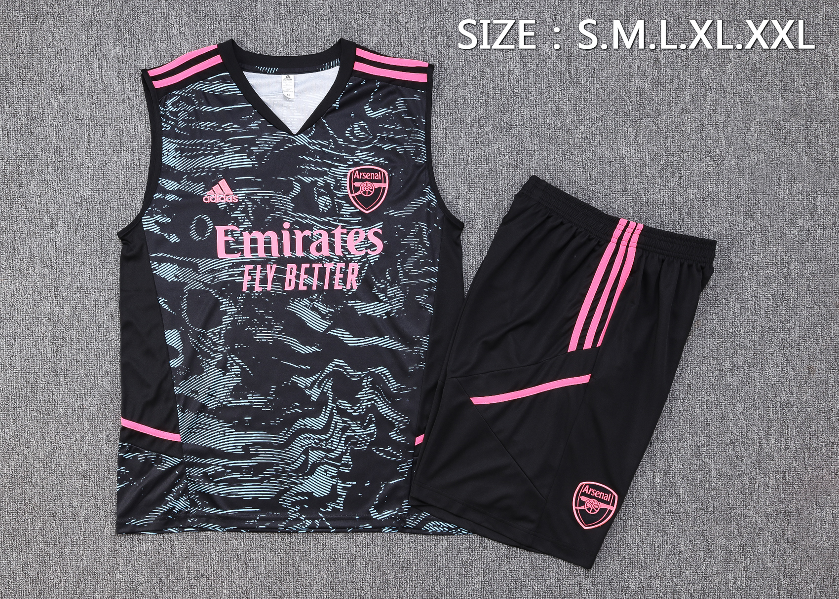 Arsenal 23-24 New Black Training Vest Suit - UnitedFutballJersey