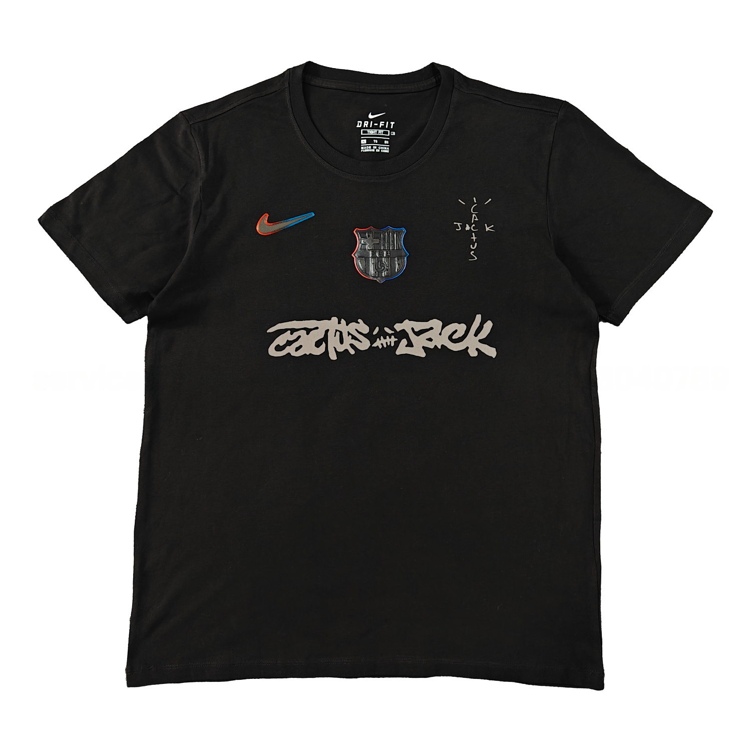B.A.R.S.A x Travis Scott 25-26 Black T-shirt with Grey ICON - UnitedFutballJersey