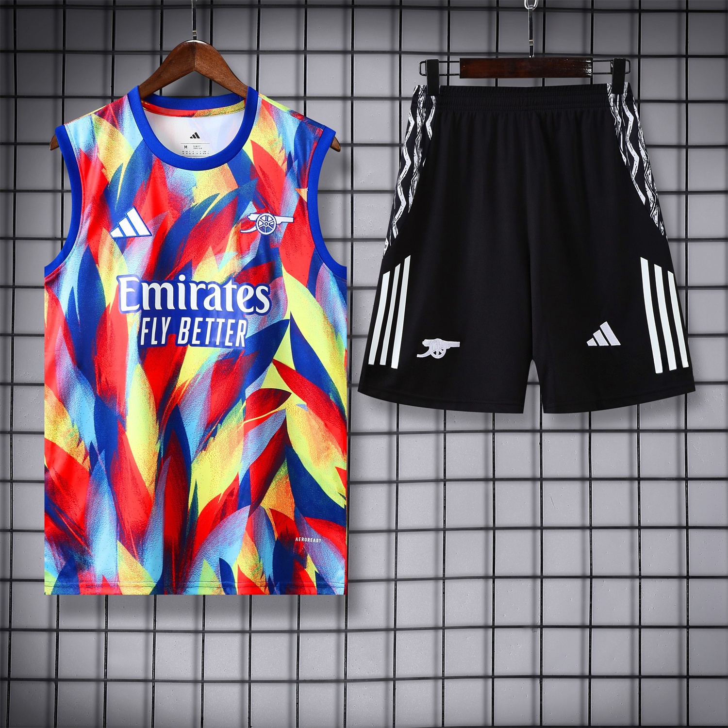 Arsenal 25-26 Vest Training Set - Colorful Festival Vest and Black Shorts - UnitedFutballJersey