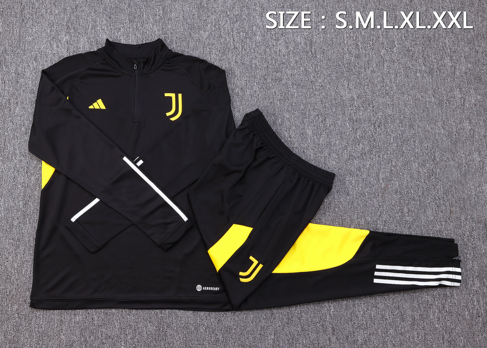 Juventus 23-24 Kids Long Sleeve Training Set Black - UnitedFutballJersey