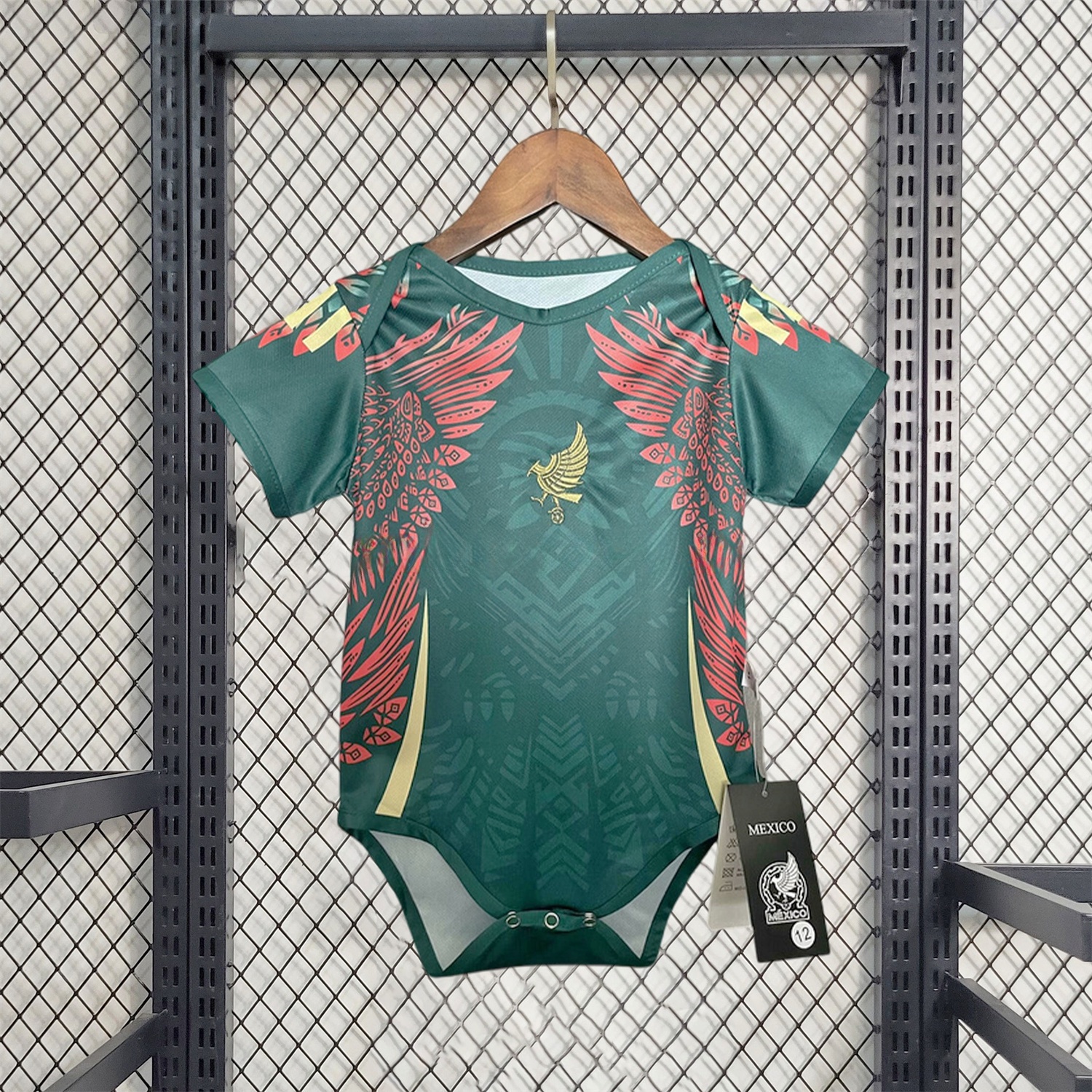 Mexico 2025 Gold Cup Golden Eagle Green Baby Crawling Suit - UnitedFutballJersey