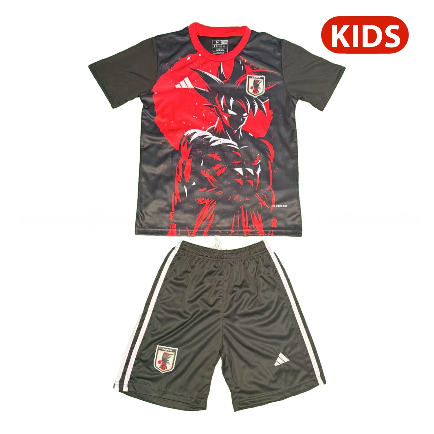 Japan 25-26 Saiyan At Sunset Black Special Kids Kit - UnitedFutballJersey