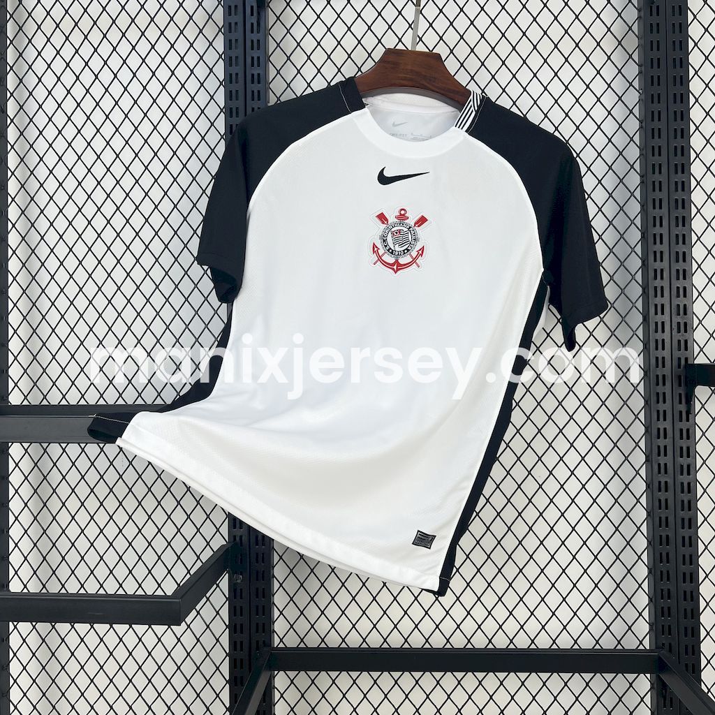 Corinthians 2025-26 Home Unsponsored Jersey - Fans Version - UnitedFutballJersey