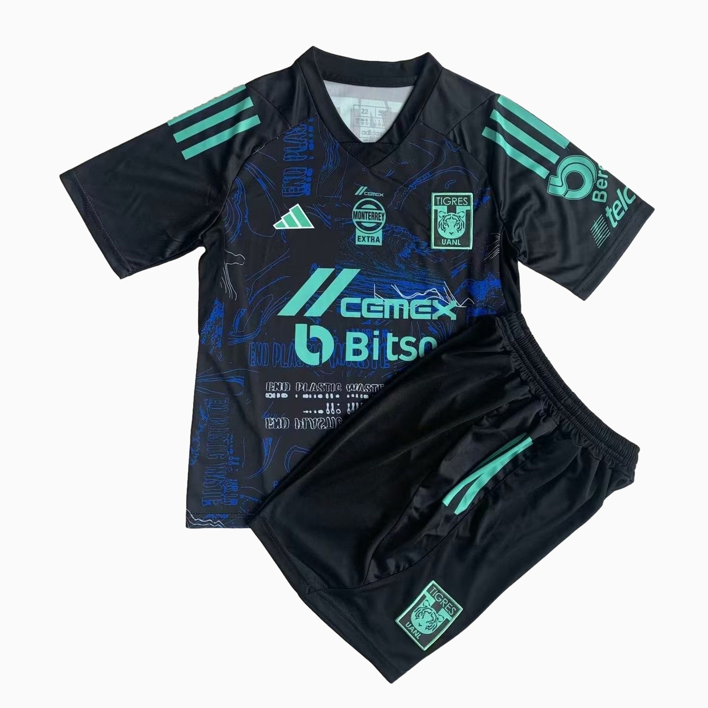 Tigres UANL 23-24 Special Edition Kids Kit Black & Green - UnitedFutballJersey