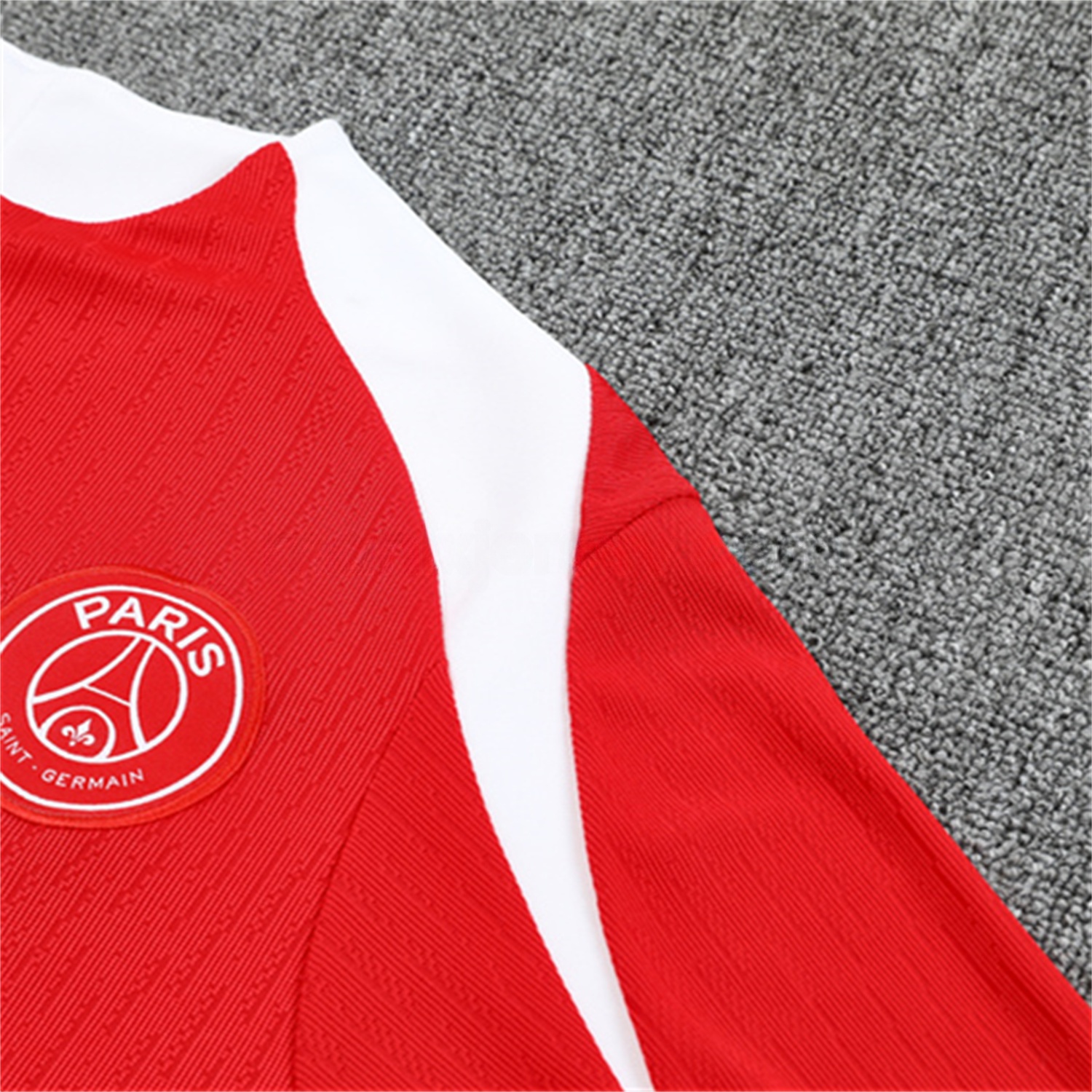 Paris Saint-Germain PSG 25-26 Kid Long Sleeves Training Set - Red Top & Royal Blue Pants - UnitedFutballJersey