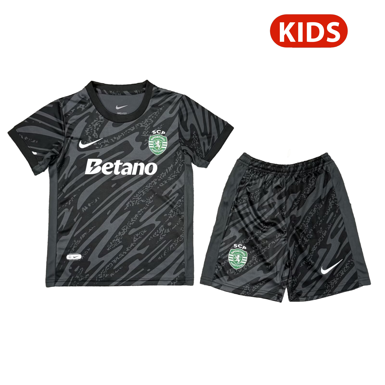 Sporting CP 25-26 Goalkeeper Black Kids Kit - UnitedFutballJersey
