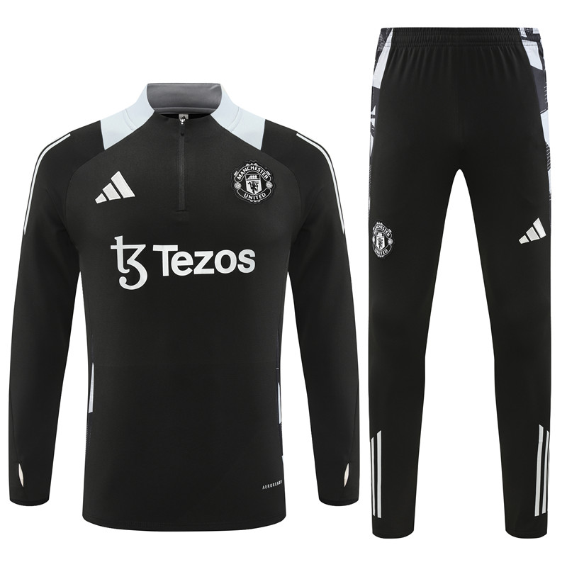 Manchester United 24-25 Long Sleeve Training Set - Black - UnitedFutballJersey