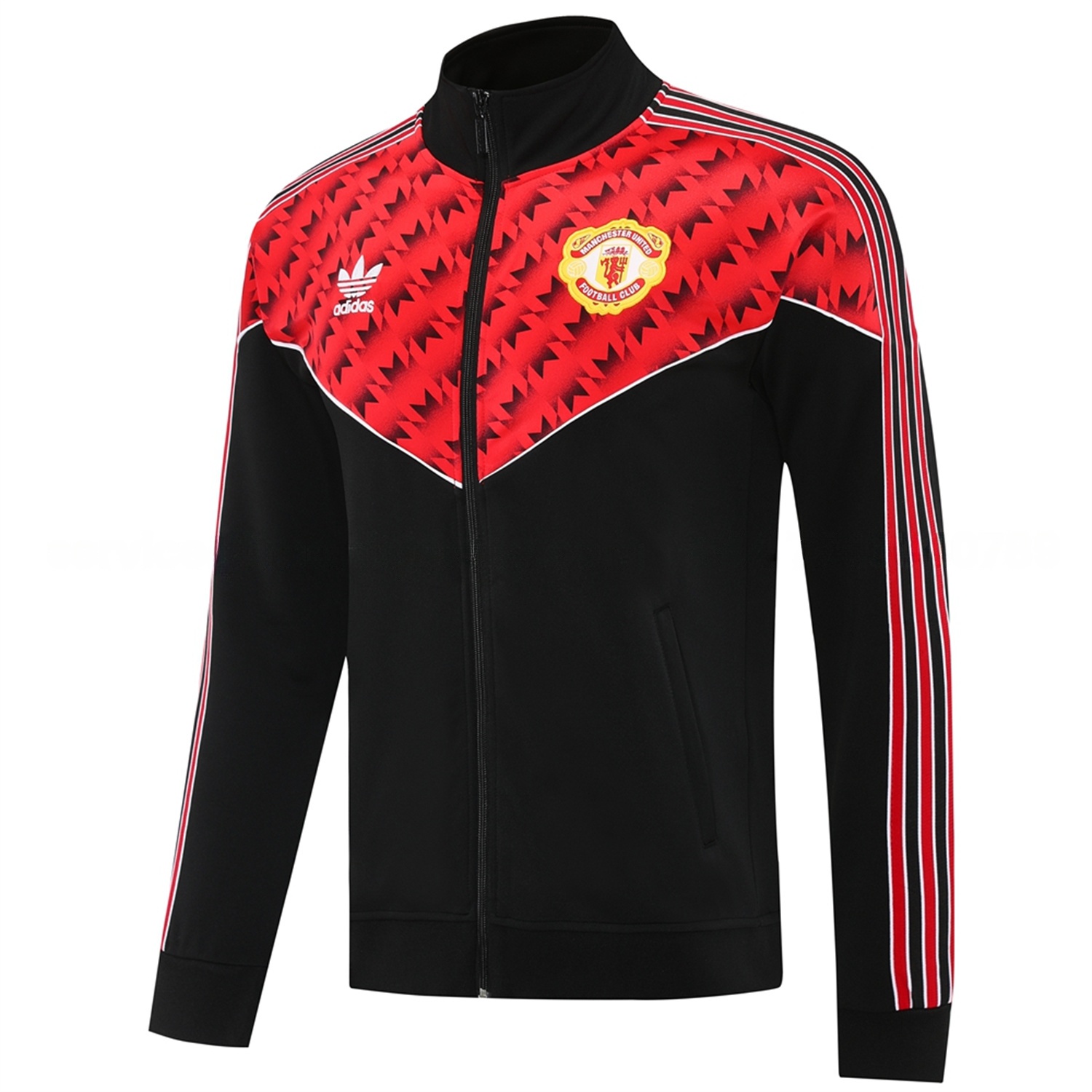 Manchester United 25-26 Bring Back 1991 Jacket Training Tracksuit - Black and Red - UnitedFutballJersey