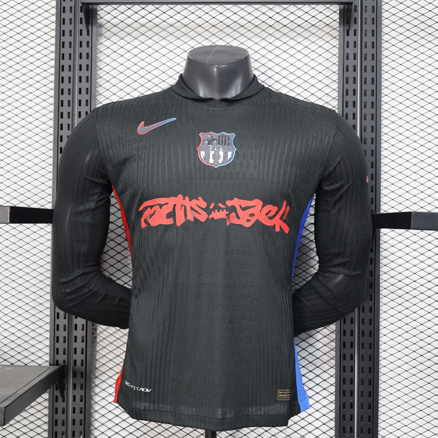 Barcelona x Travis Scott 24-25 Away Black Long Sleeves Jersey - Player Version - UnitedFutballJersey
