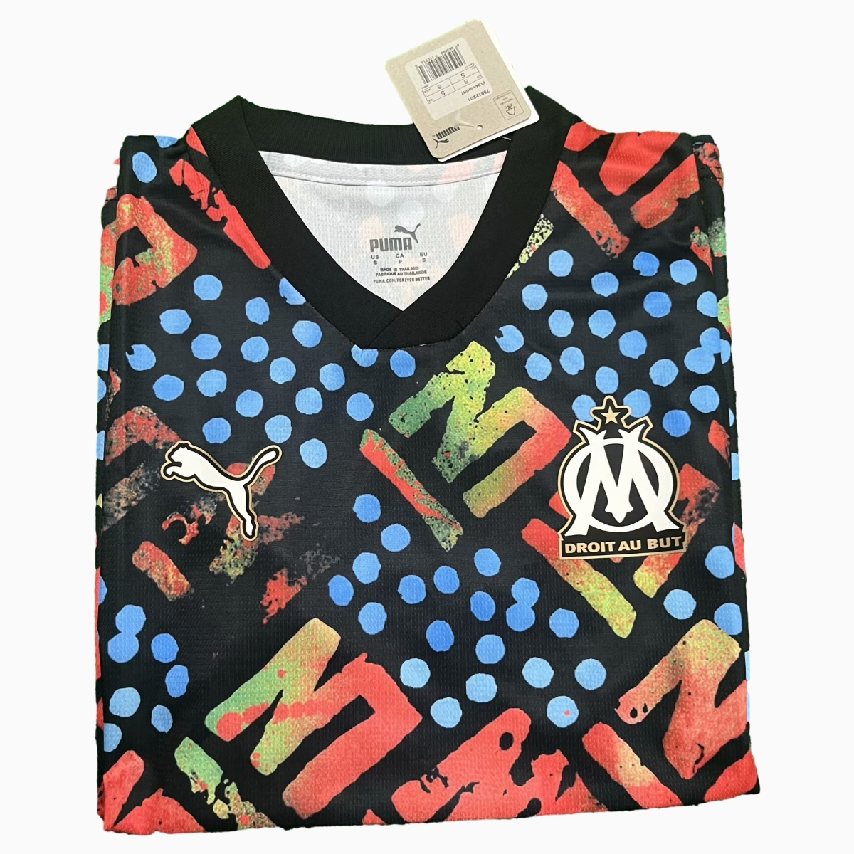 Marseille 24-25 Black Graffiti Pre-match Training Jersey - Fans Version - UnitedFutballJersey