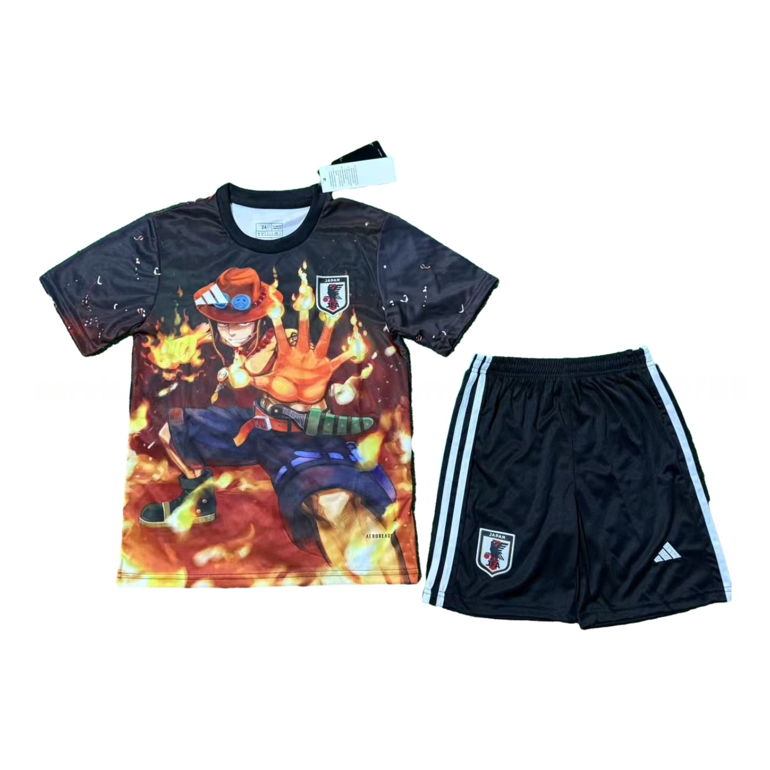 Japan 25-26 Fire Boy Ace Black Special Kids Kit - UnitedFutballJersey
