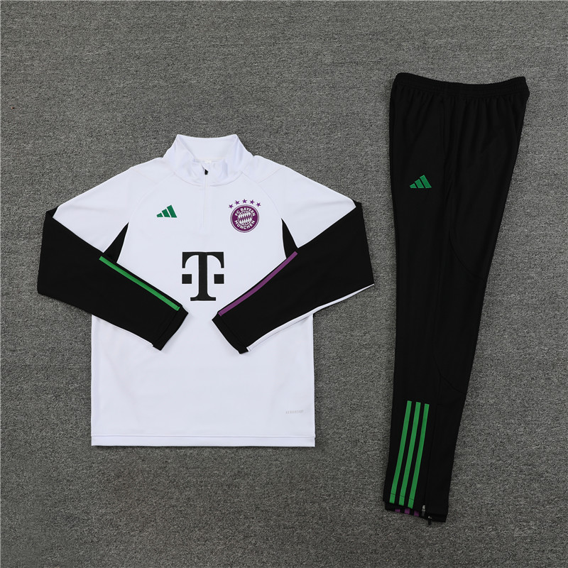 Bayern Munich 23-24 Long Sleeve Training Set -White - UnitedFutballJersey