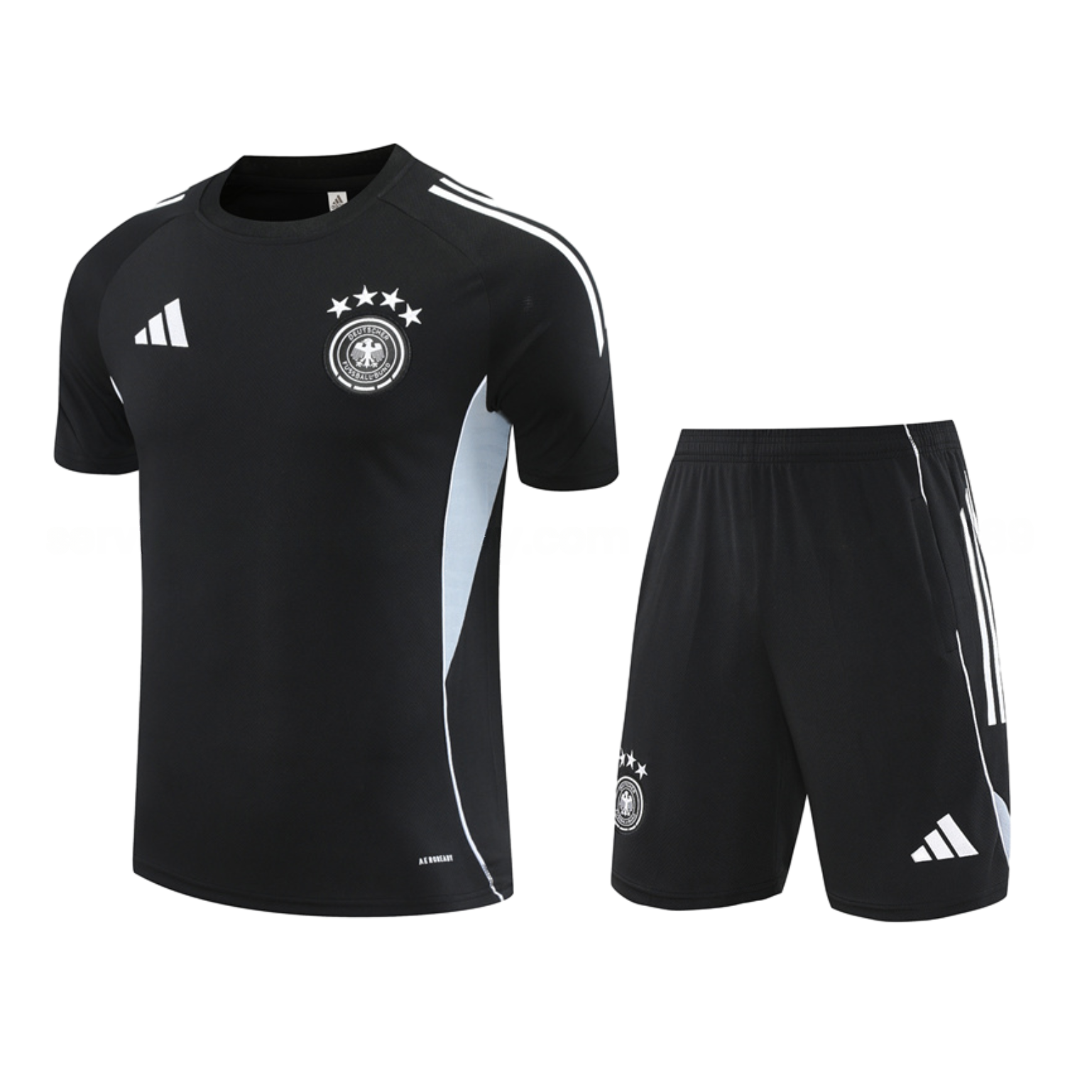 Germany 25-26 Short-Sleeve Training Set - Black Short Sleeve & Black Shorts - UnitedFutballJersey