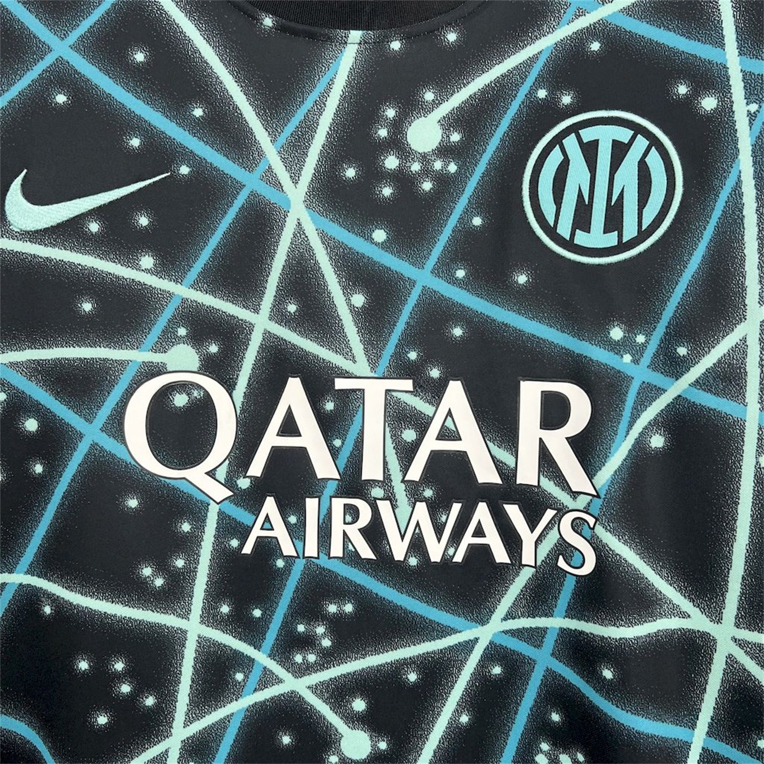 Inter Milan 25-26 Blue Lines Black Pre-Match Training Jersey - Fans Version - UnitedFutballJersey