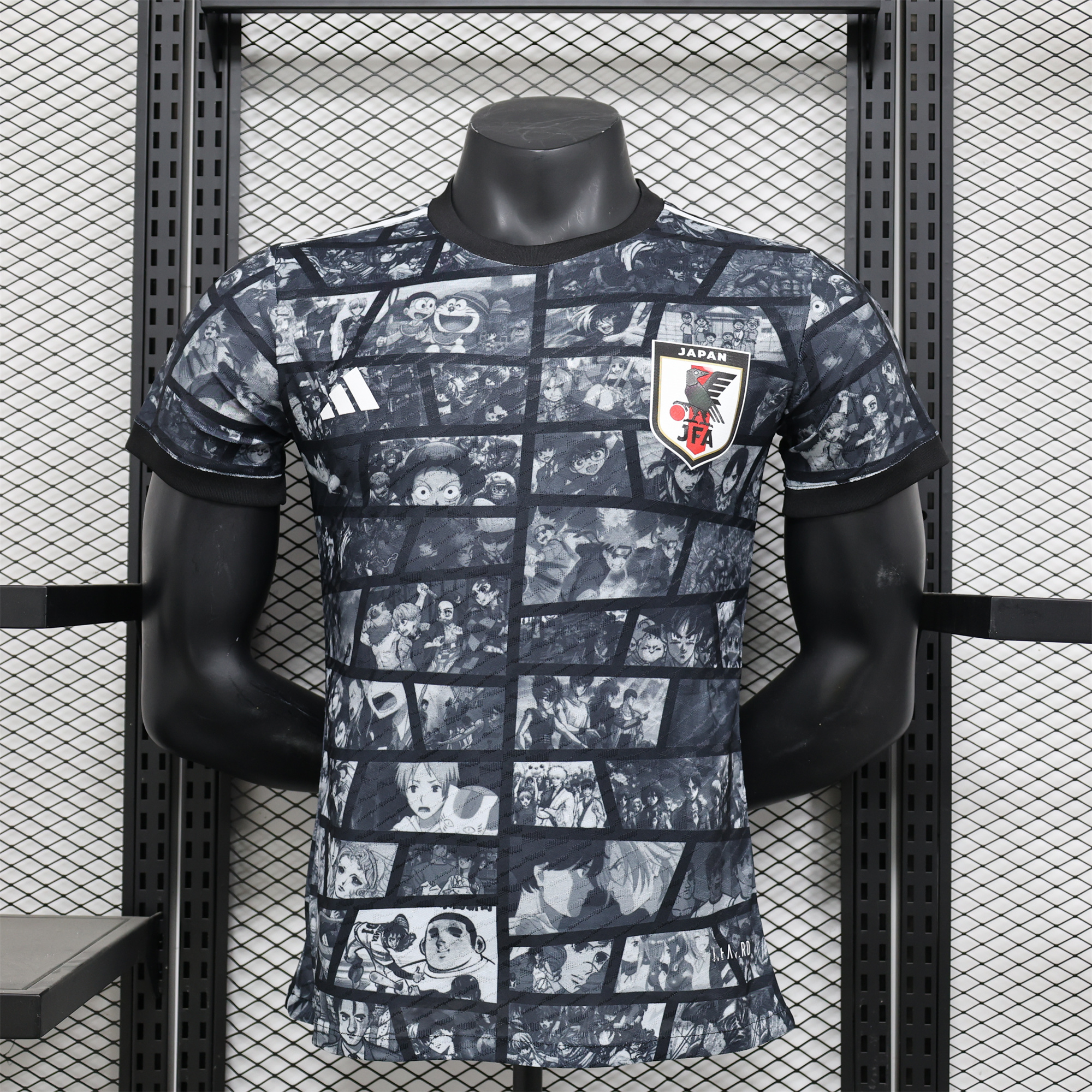 Japan 2024 Black Doraemon Grid Jersey - Player Version - UnitedFutballJersey