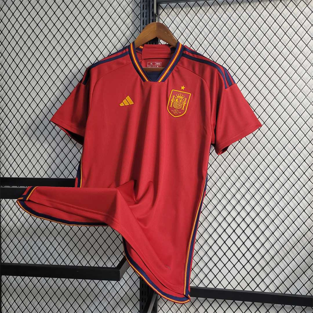 Spain 22-23 Home Jersey - Fans Version - 2022 World Cup - UnitedFutballJersey