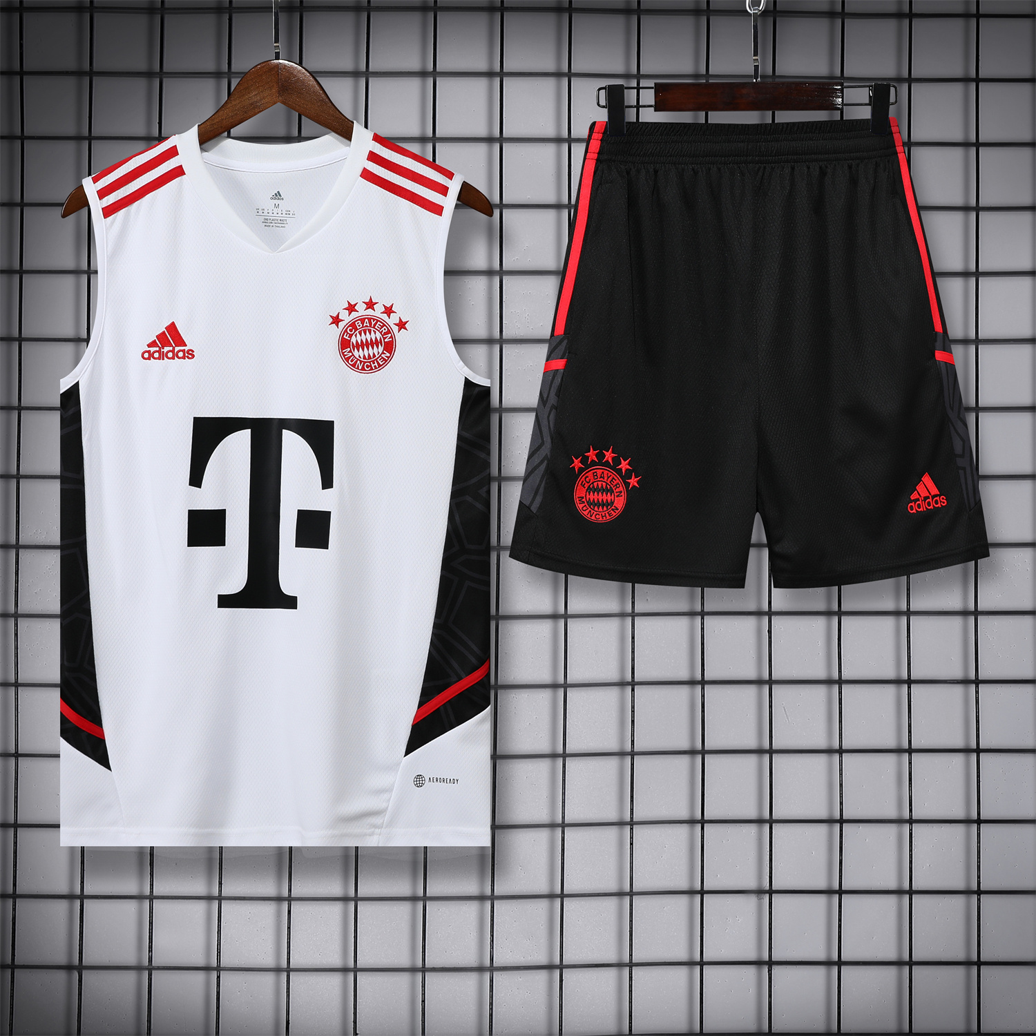 Bayern Munich 23-24 White Training Vest Suit - UnitedFutballJersey
