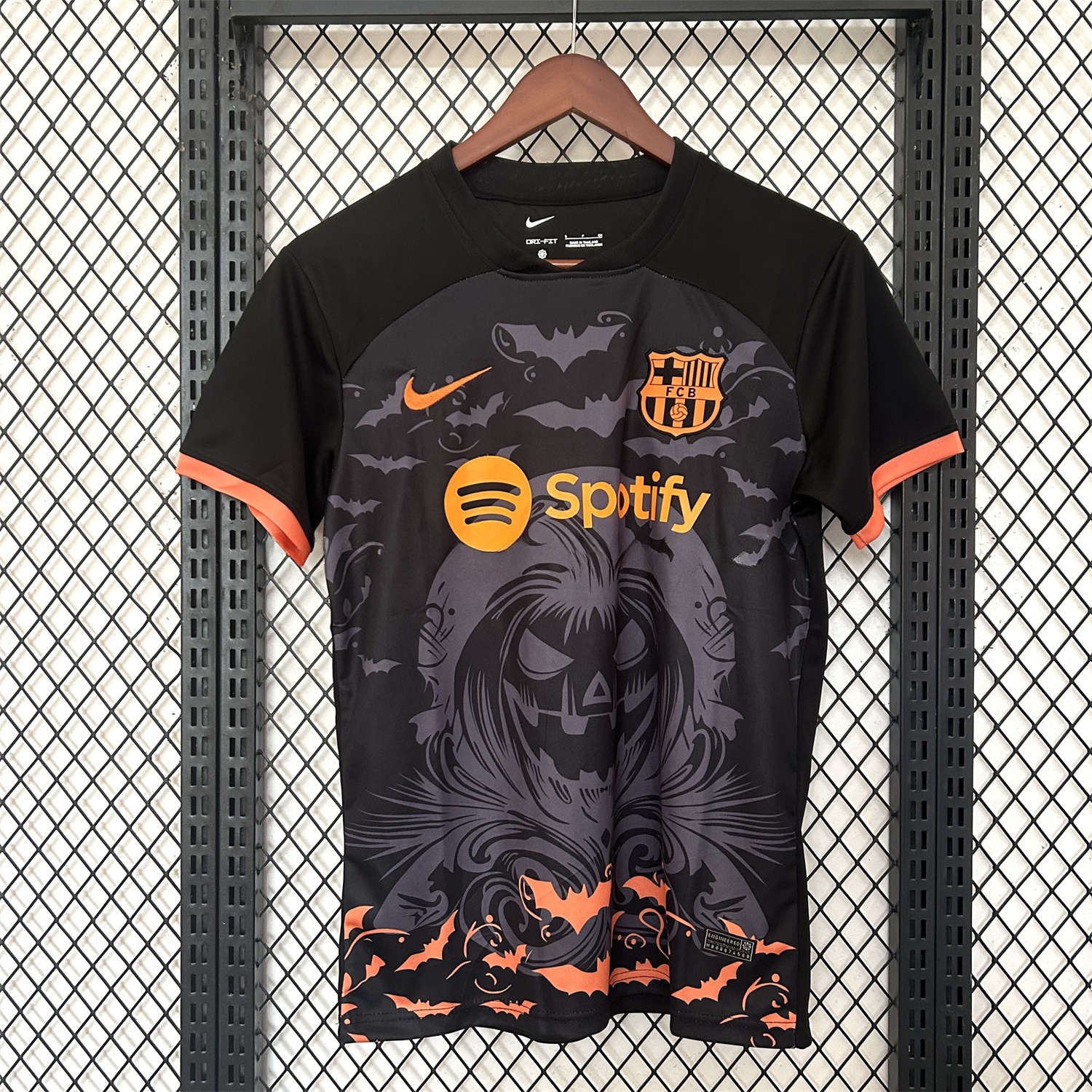 Barcelona 25-26 Halloween Pumpkin Silhouette Black Jersey - Fans Version - UnitedFutballJersey