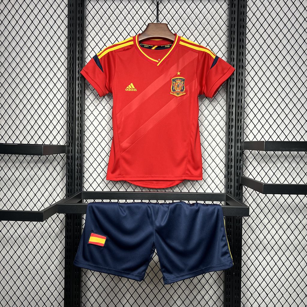 Retro Spain 2012 Home Stadium Kids Kit - UnitedFutballJersey