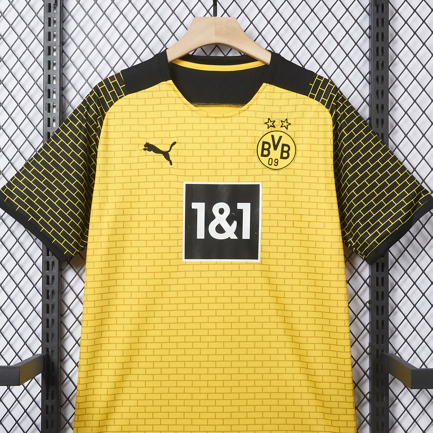 Dortmund 25-26 Pre-Match Training Yellow Brickwork Pattern Jersey - Fans Version - UnitedFutballJersey
