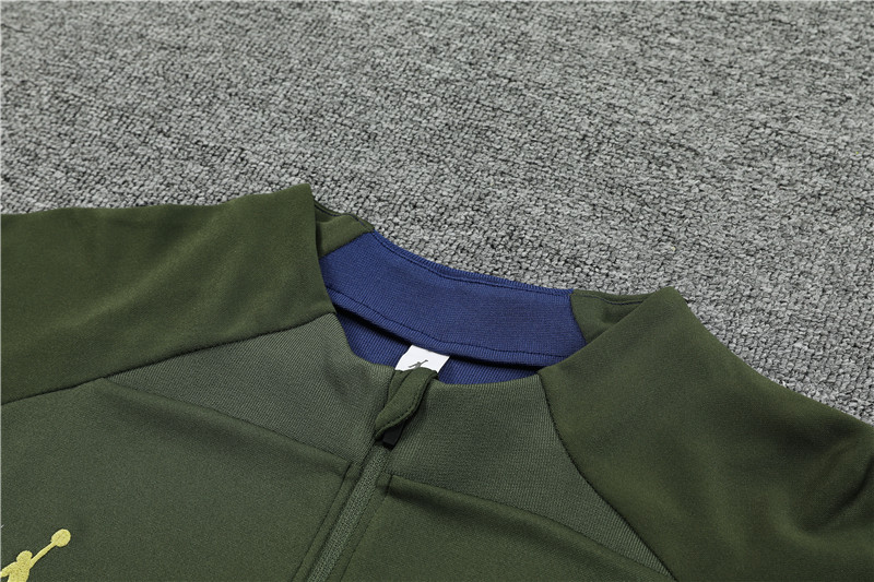 Paris Saint-Germain PSG 23-24 Long Sleeve Training Set - Army Green - UnitedFutballJersey