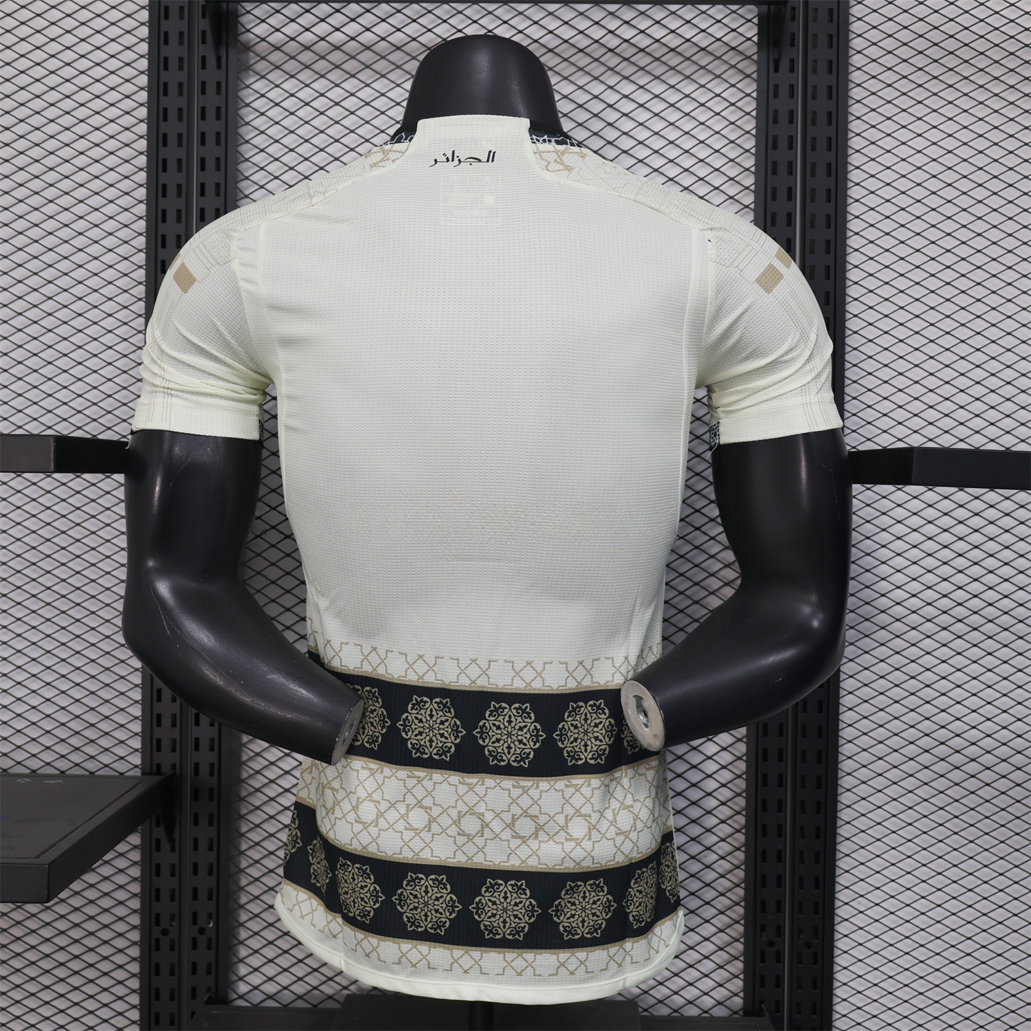 Algeria 25-26 Light Yellow with Black Classical Pattern Jersey - Player Version - UnitedFutballJersey
