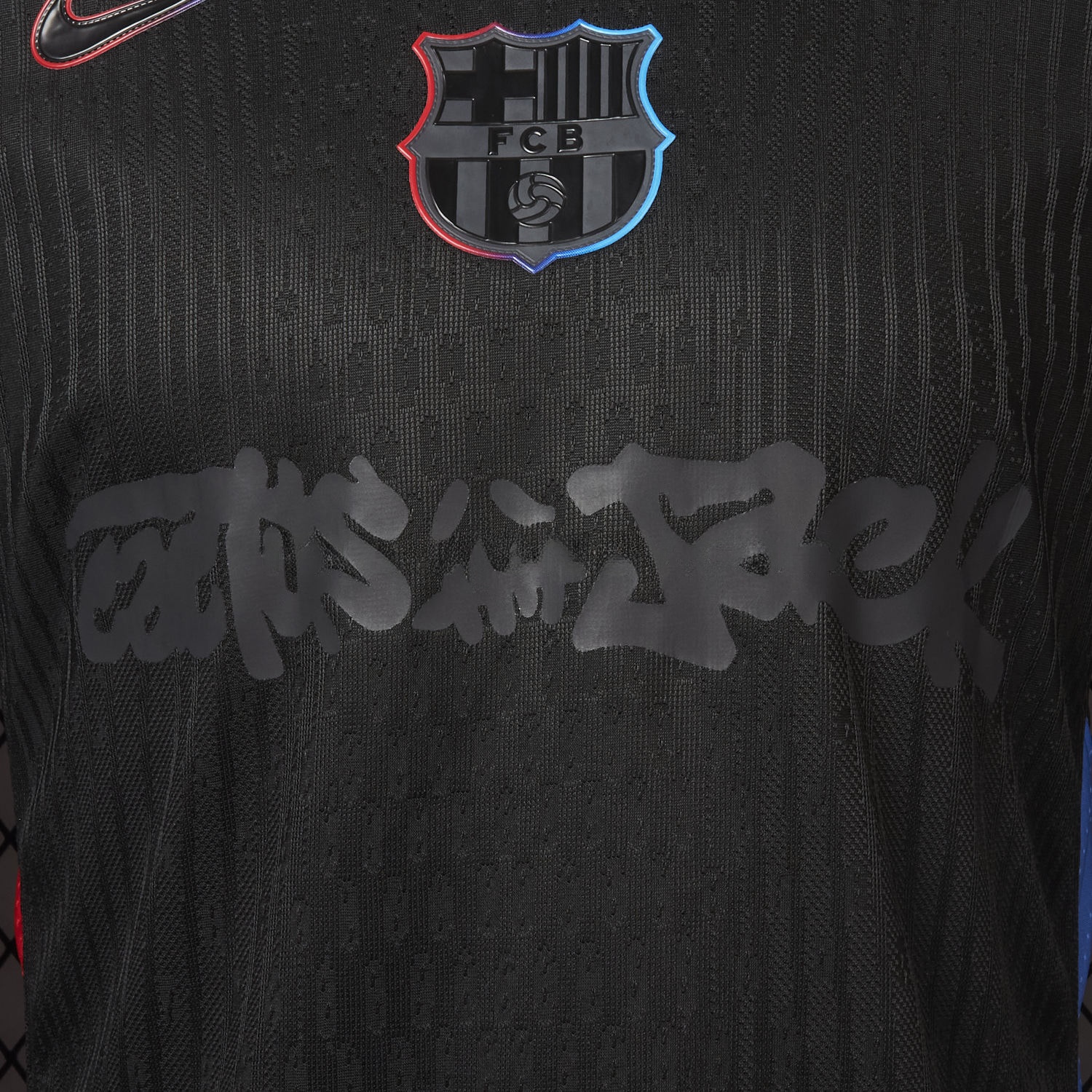 【New】Barcelona x Travis Scott 24-25 Away Pure Black Jersey - Player Version - UnitedFutballJersey