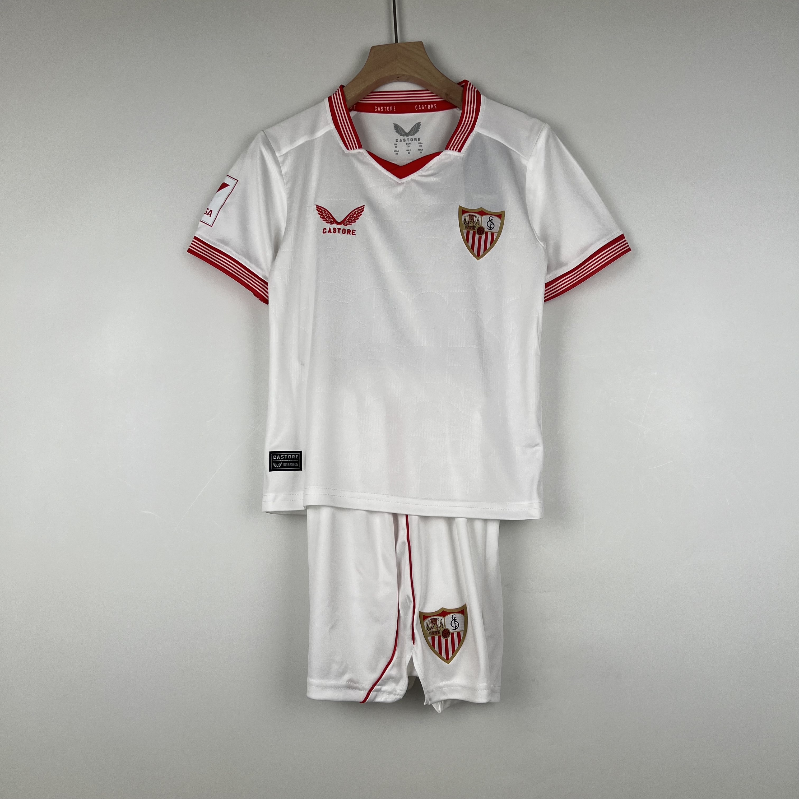 Sevilla 23-24 Home Stadium Kids Kit - UnitedFutballJersey