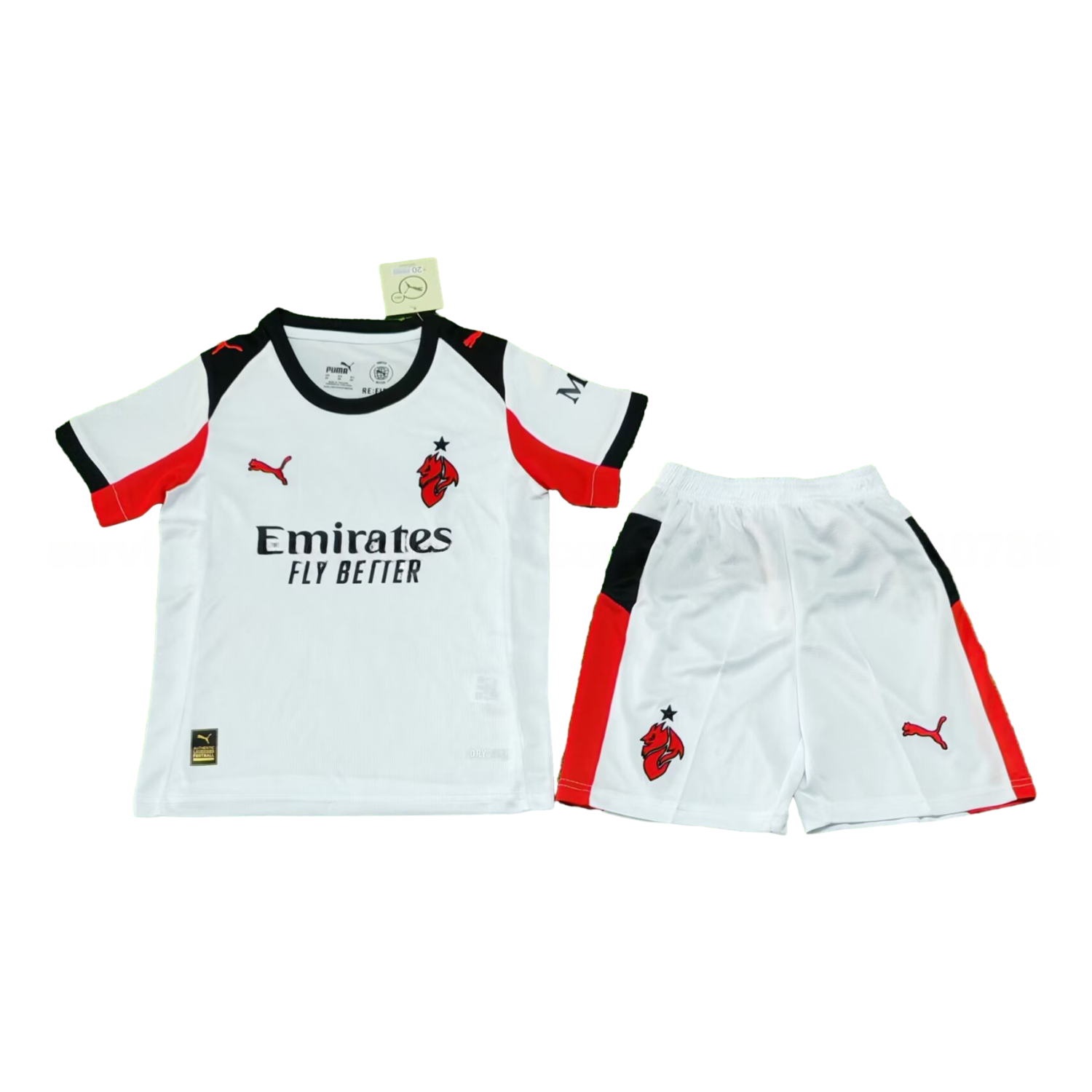 AC Milan 25-26 Away White Kids Kit - UnitedFutballJersey