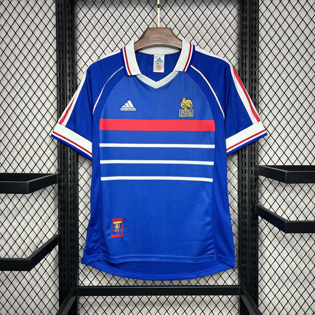 Retro France 1998 Home Stadium Jersey - UnitedFutballJersey