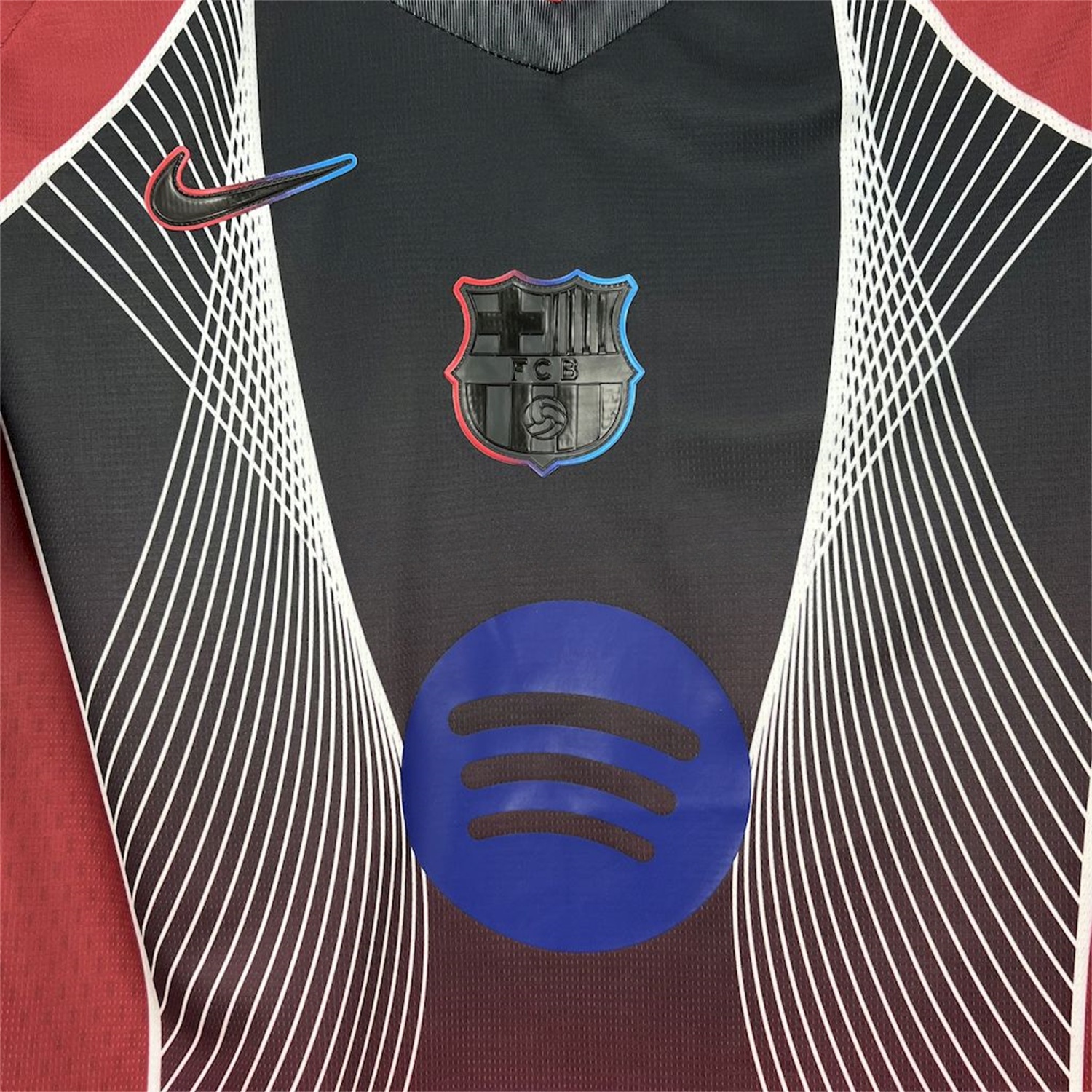 Barcelona 25-26 T90 Red Black Gradient and White Lines Special Jersey - Fans Version - UnitedFutballJersey