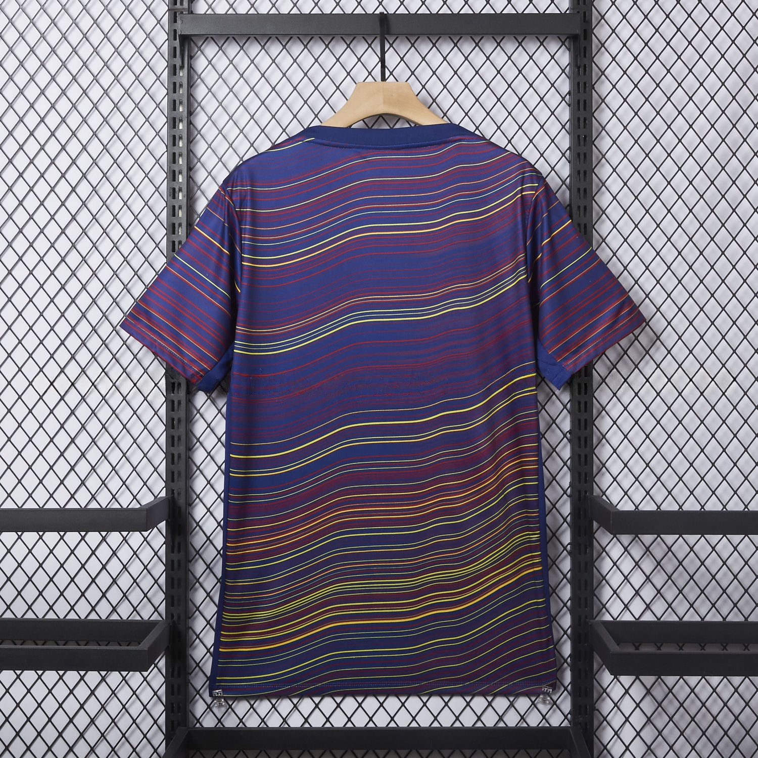 Barcelona 25-26 Deep Blue Pre-Match Training Jersey with Colorful Lines - Fans Version - UnitedFutballJersey