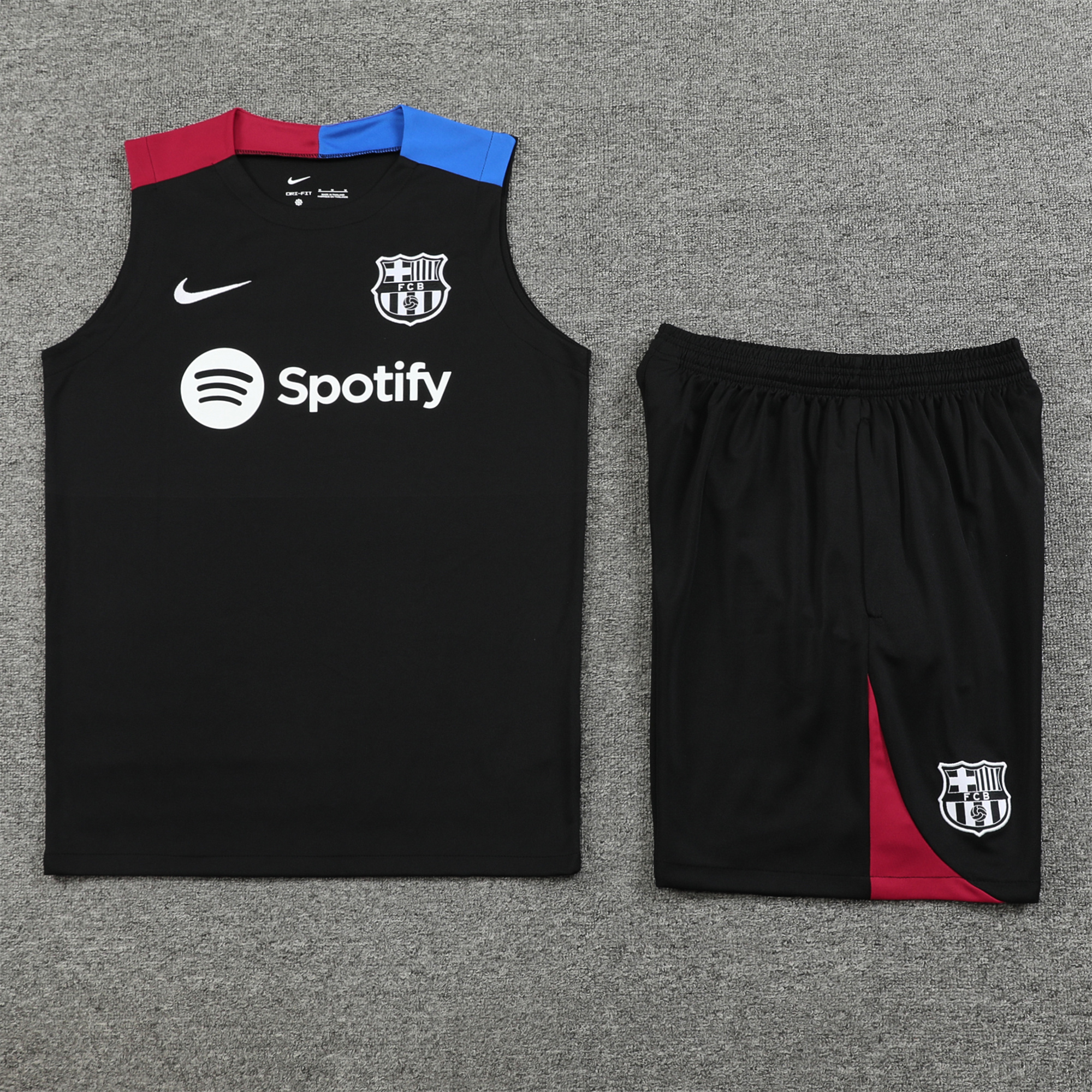 Barcelona 24-25 Training Vest Suit - Black - UnitedFutballJersey