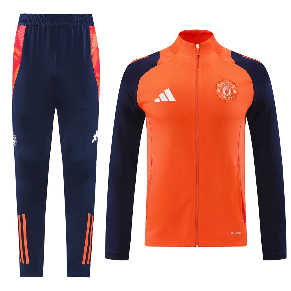 Manchester United 24-25 Jacket Training Tracksuit - Orange - UnitedFutballJersey