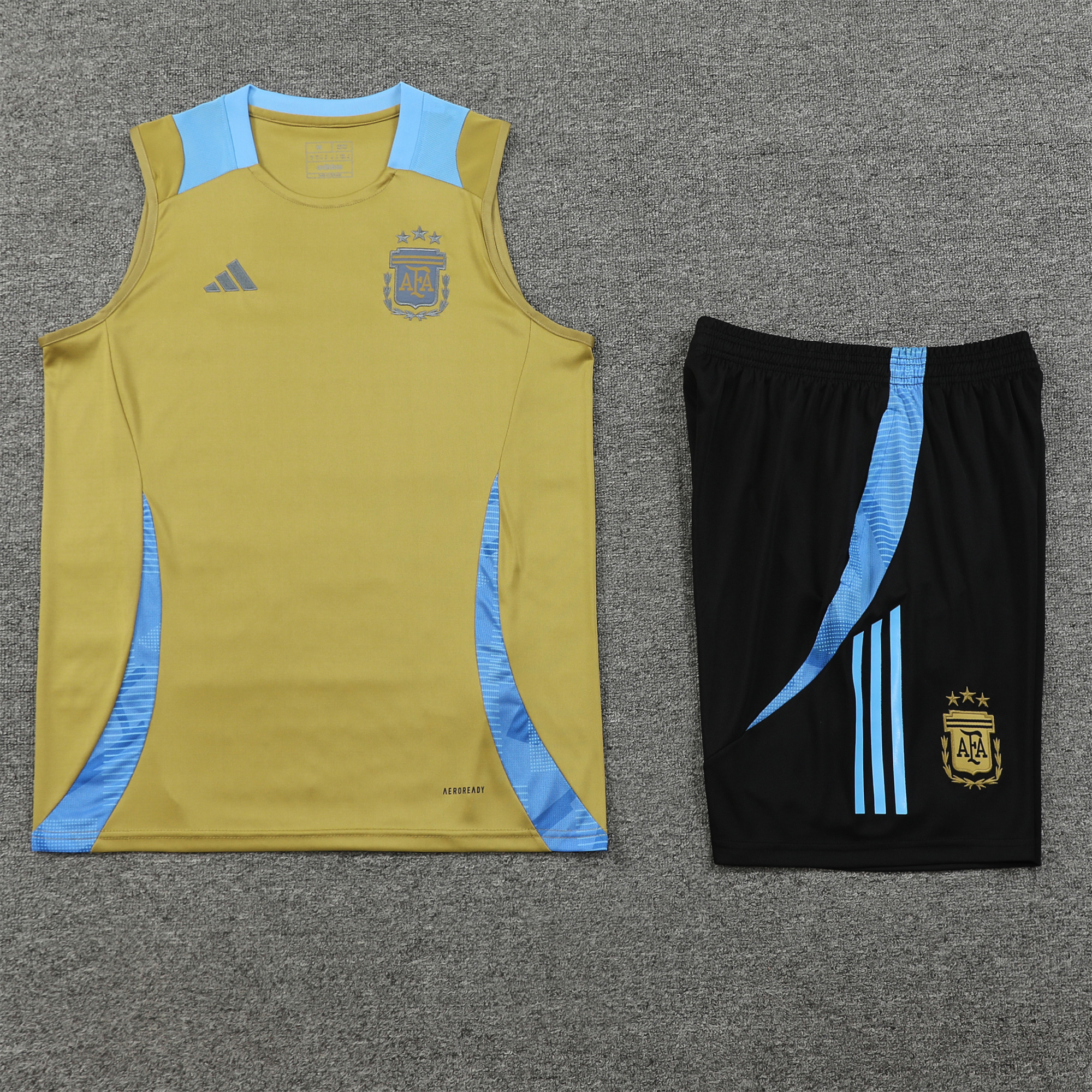 Argentina 24-25 Vest Training Set - Gold - UnitedFutballJersey