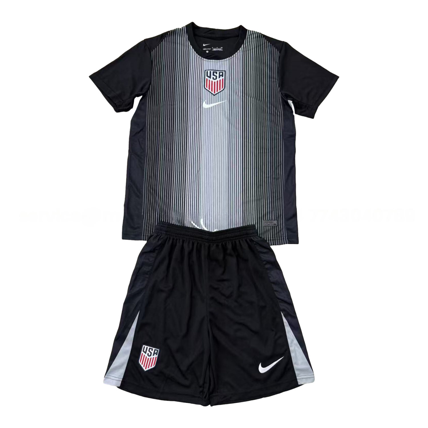 United States USA 25-26 Black Goalkeeper Men's Adult Jersey Set - Fans Version - UnitedFutballJersey