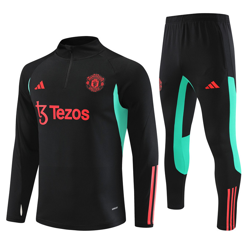 Manchester United 23-24 Long Sleeve Training Set -Black - UnitedFutballJersey