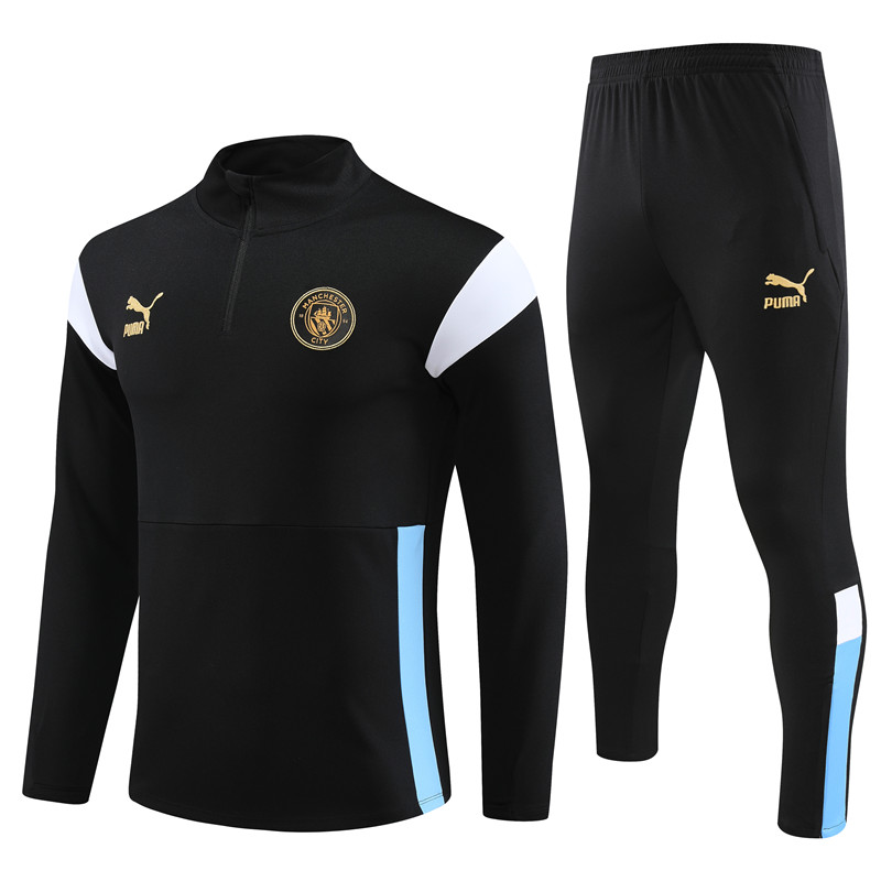 Manchester City 23-24 Long Sleeve Training Set -Black - UnitedFutballJersey
