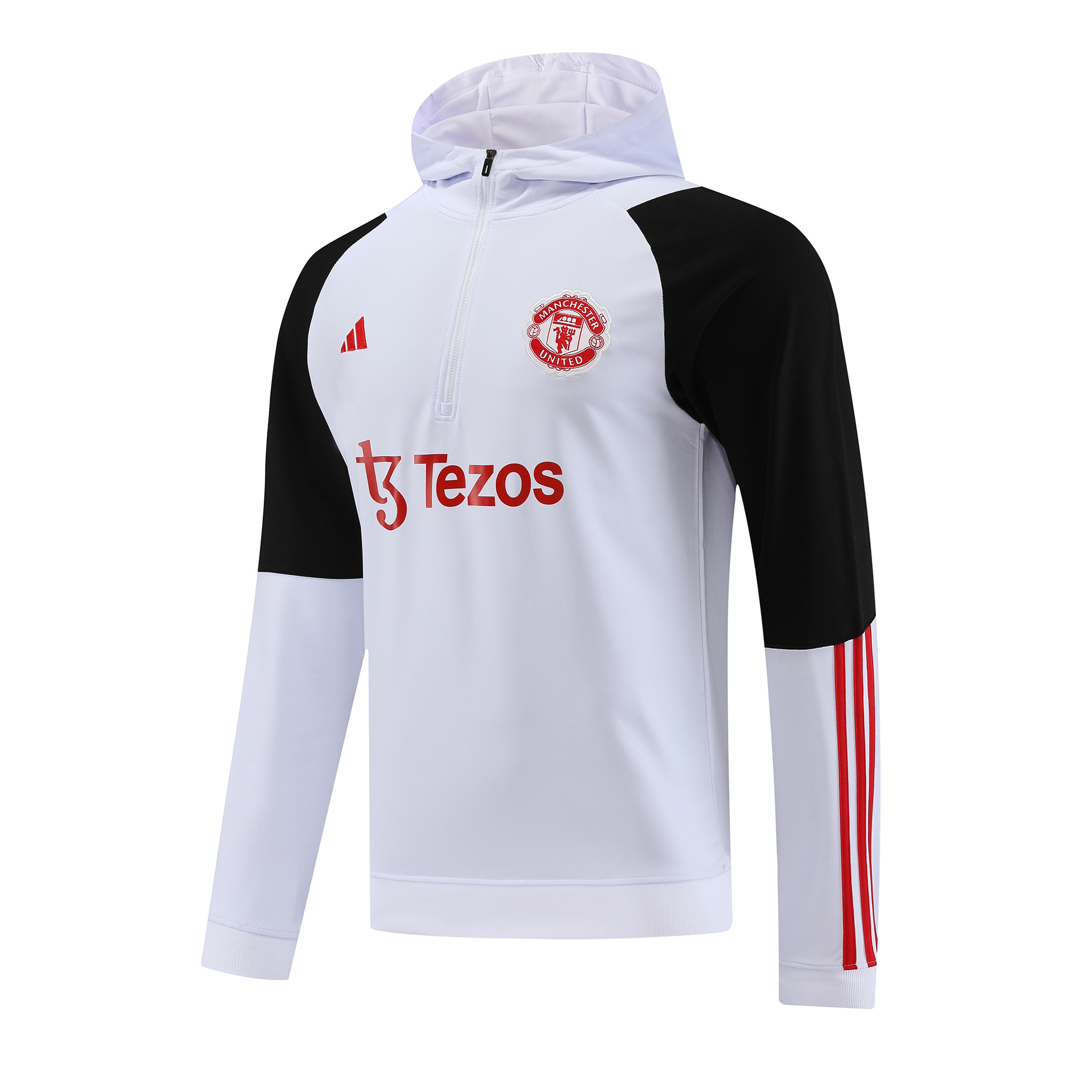 Manchester United 23-24 Men's Training Hoodie + Pants - White - UnitedFutballJersey