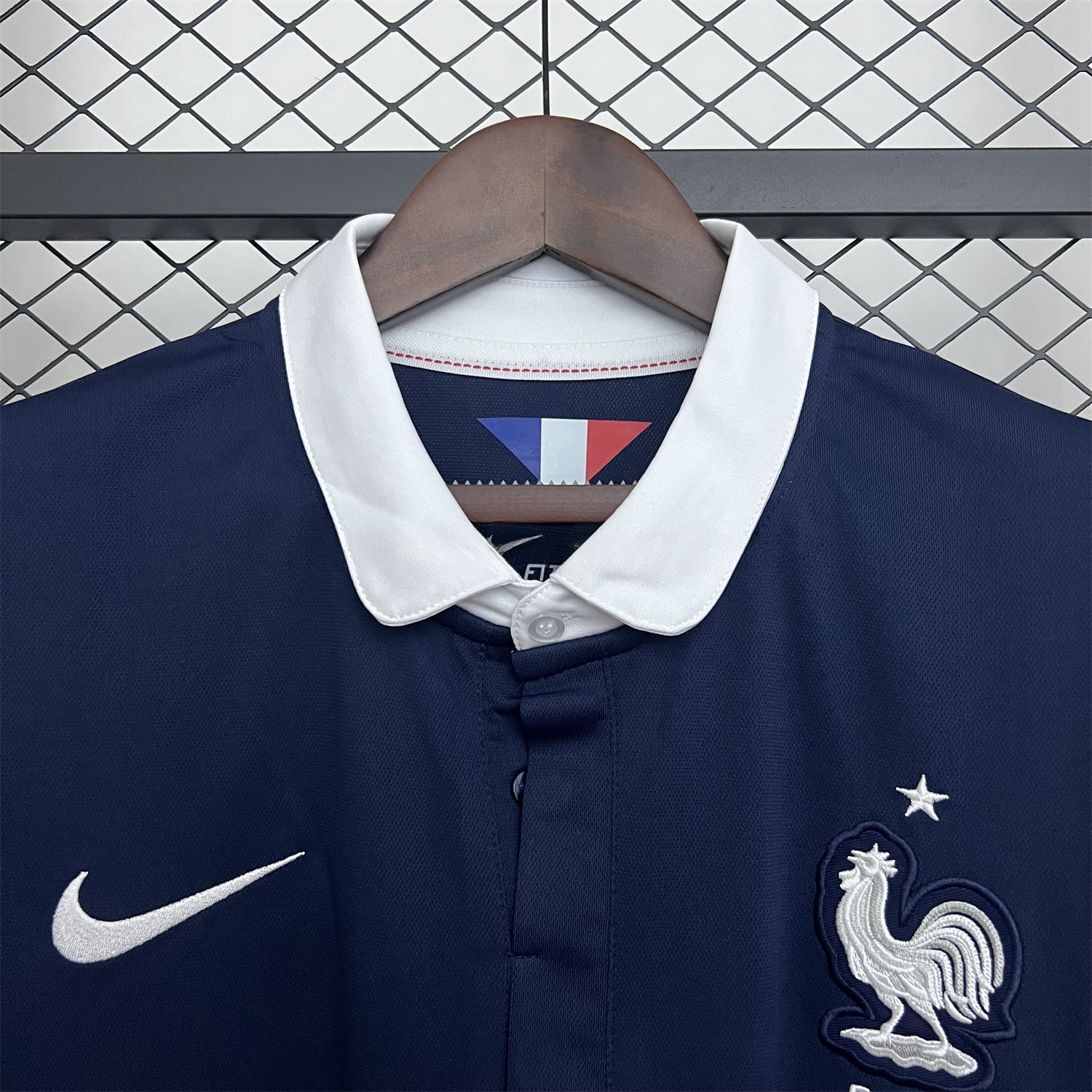 Retro France 2014 Home Long Sleeves Jersey - UnitedFutballJersey