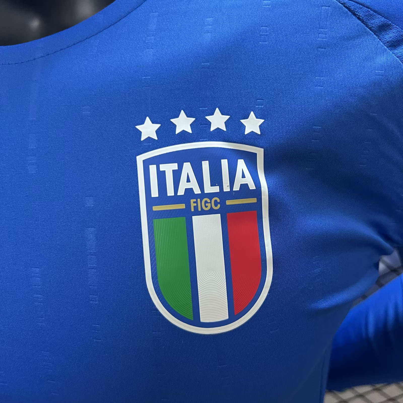 Italy 2024 Home Stadium Long Sleeve Jersey - Player Version - UnitedFutballJersey