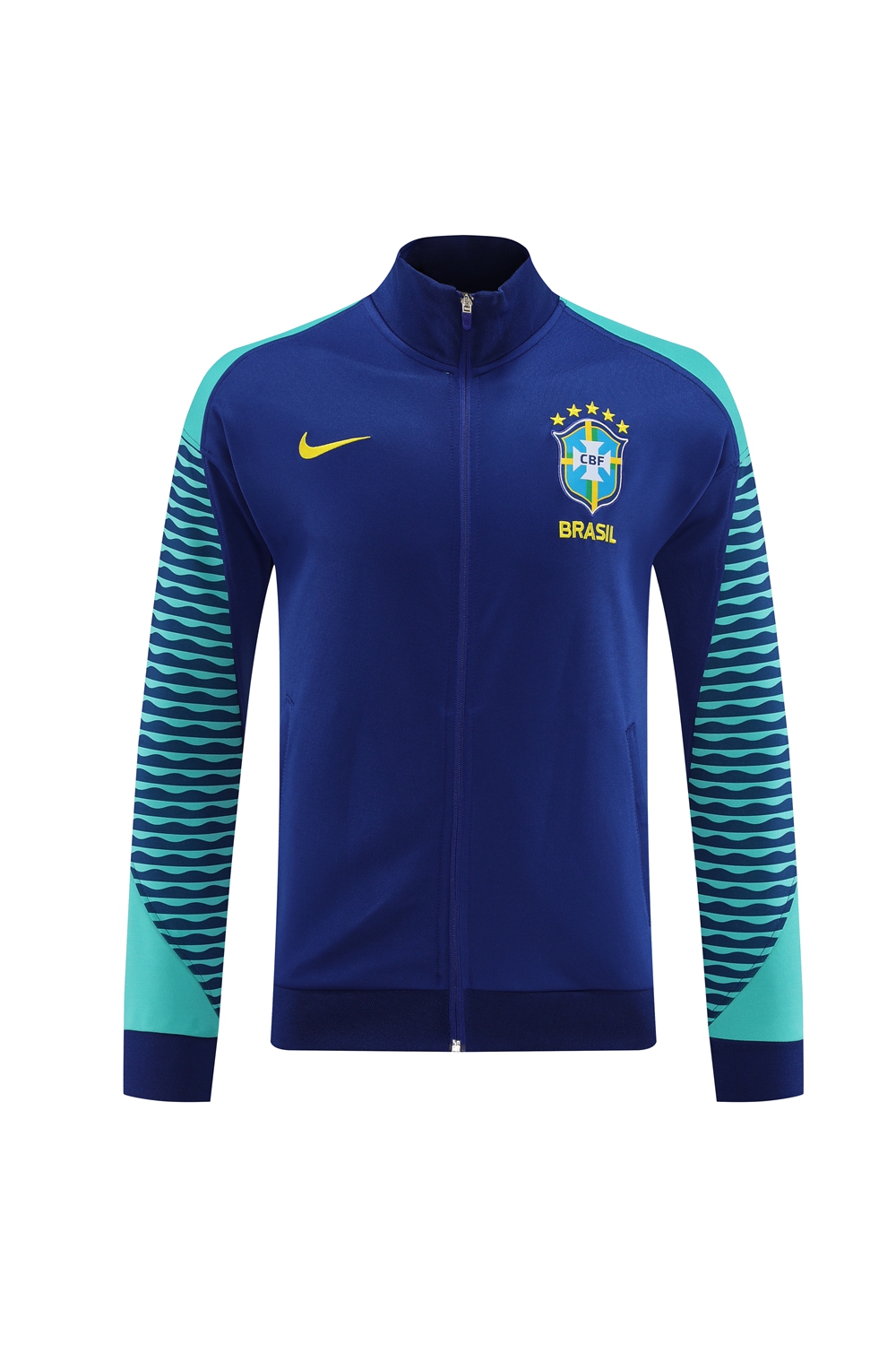Brazil 23-24 Jacket Training Tracksuit - Blue - UnitedFutballJersey