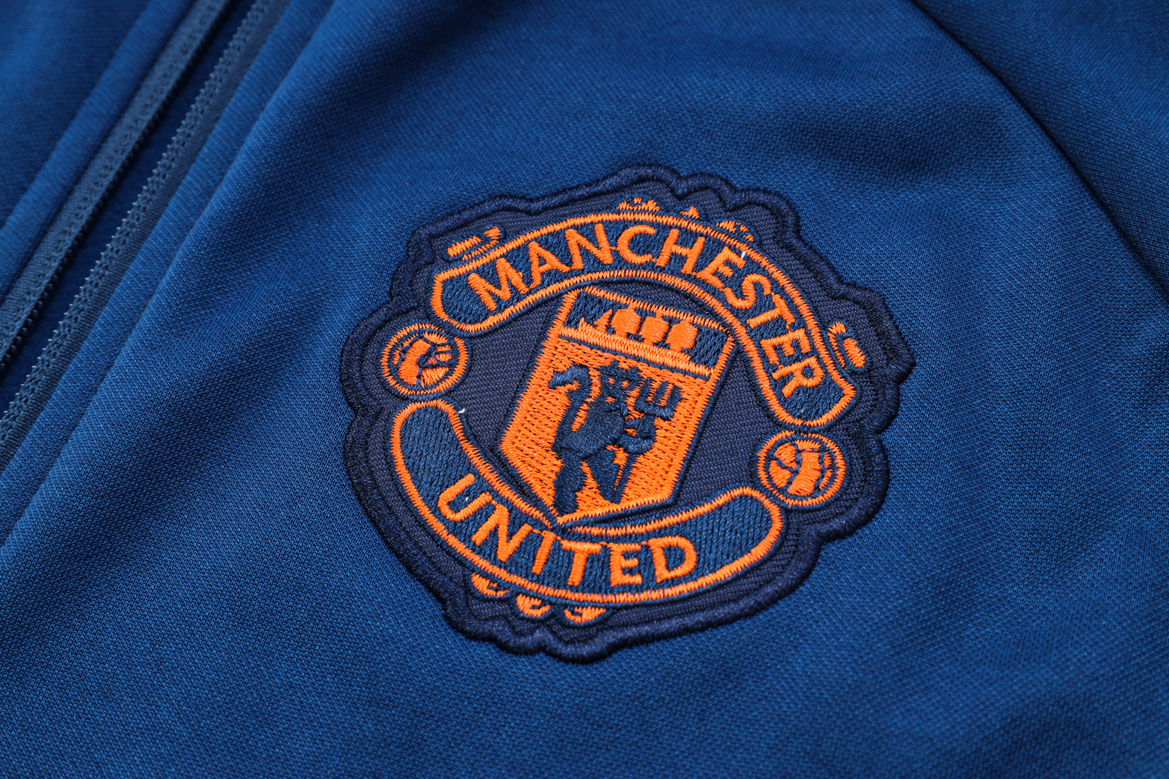 Manchester United 23-24 Hoodie Jacket Training Tracksuit -Blue - UnitedFutballJersey