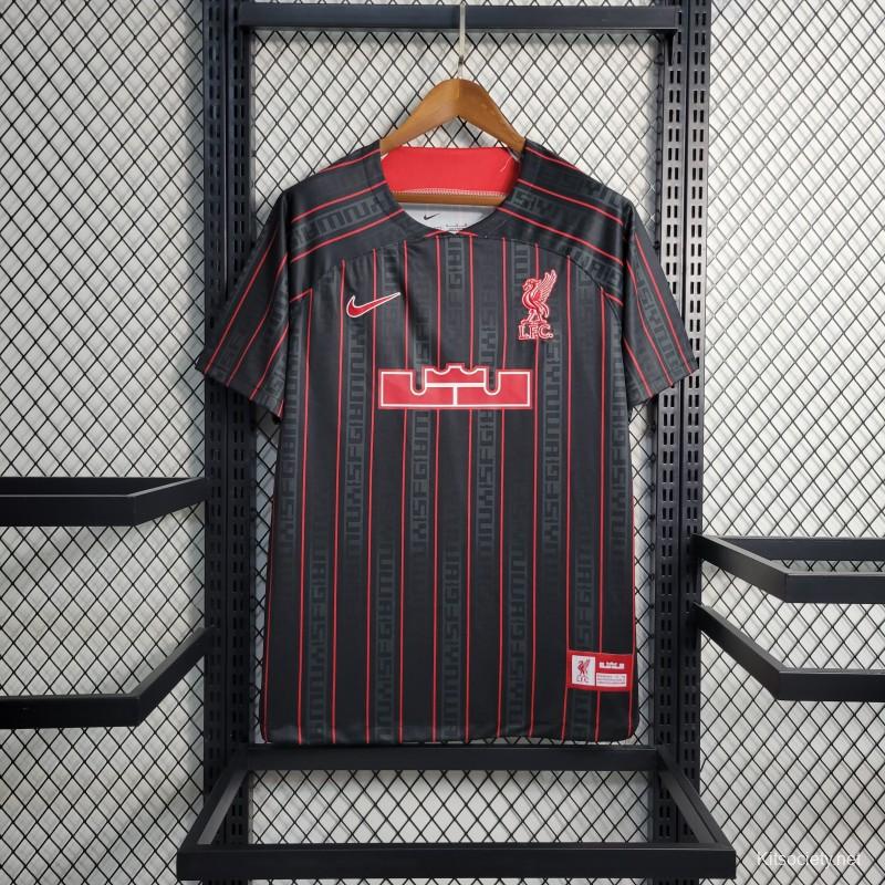 23-24 Liverpool x LeBron James Black Jersey - Fans Version - UnitedFutballJersey